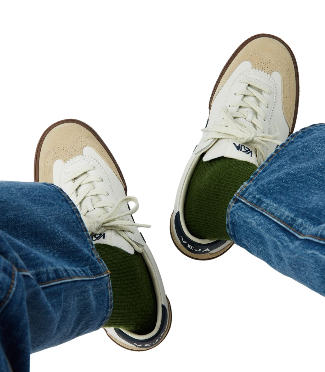 Veja Volley White Nautico Bark Sko Hvit Og Mørkeblå - modostore.no