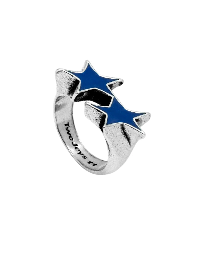 TwoJeys Icon Enameled Single Ring Ring Sølv / Blå - modostore.no