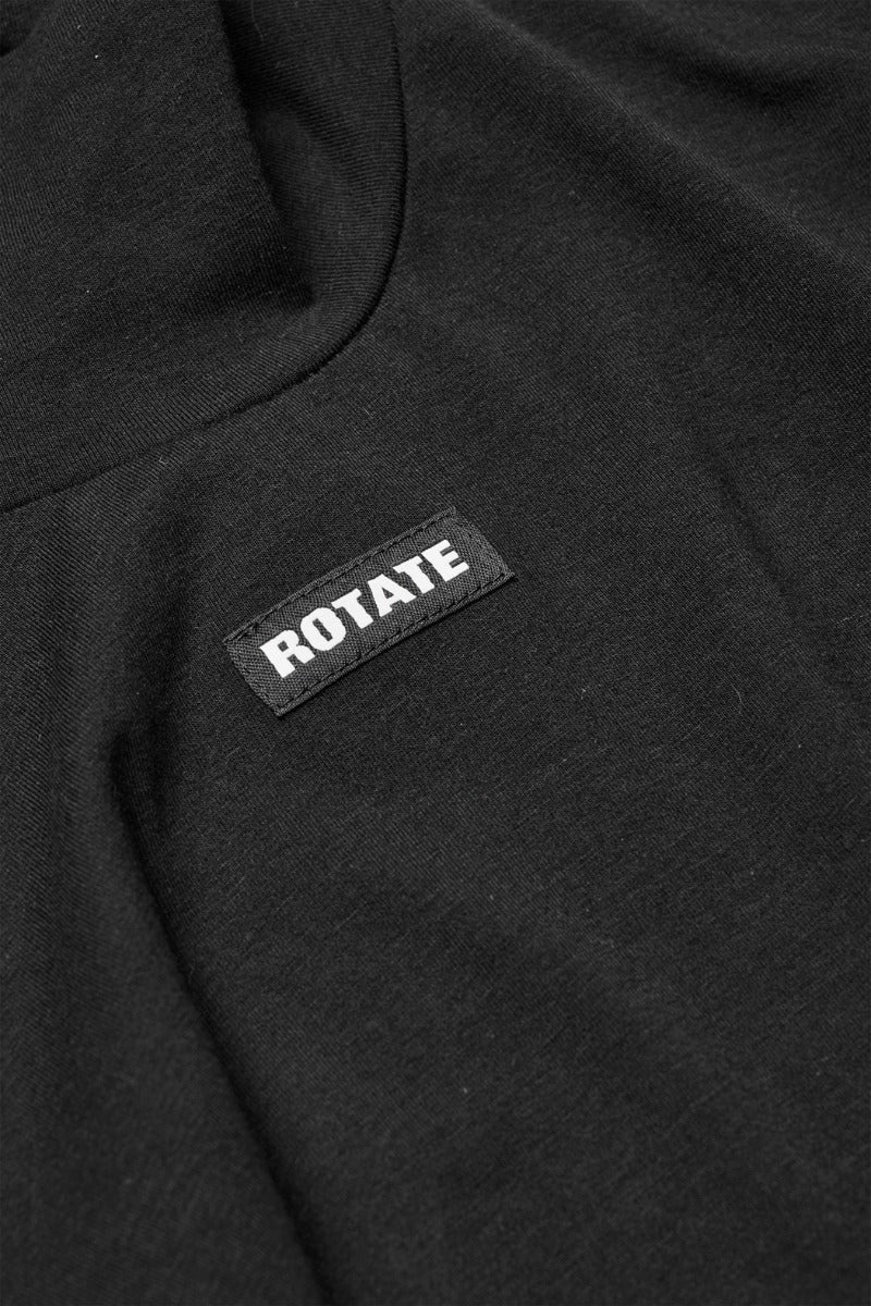 ROTATE Jersey 3/4 Turtleneck T-shirt Sort