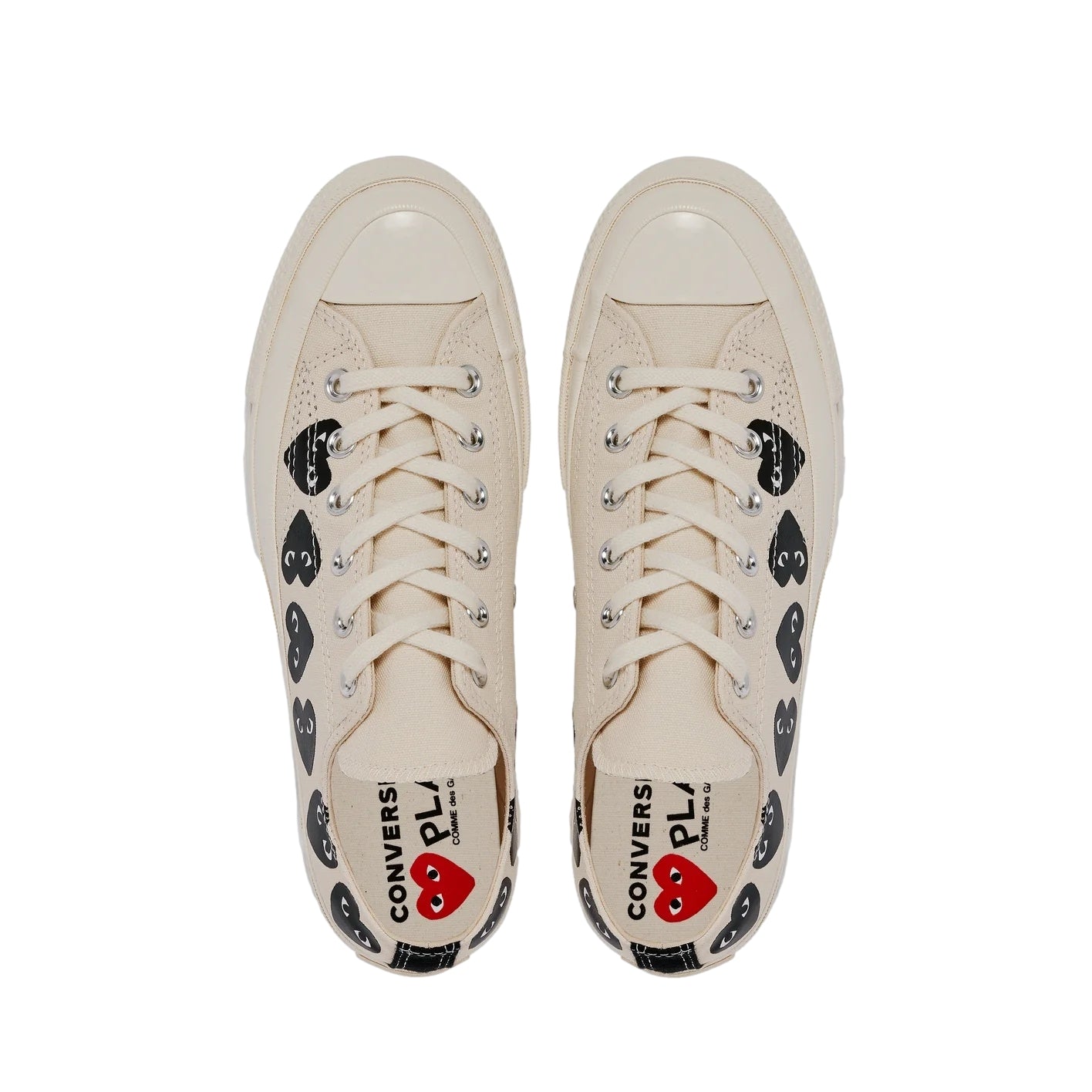 Comme des Garcons Play x Converse CDG Multi Heart Low Top Sko Off-White - modostore.no