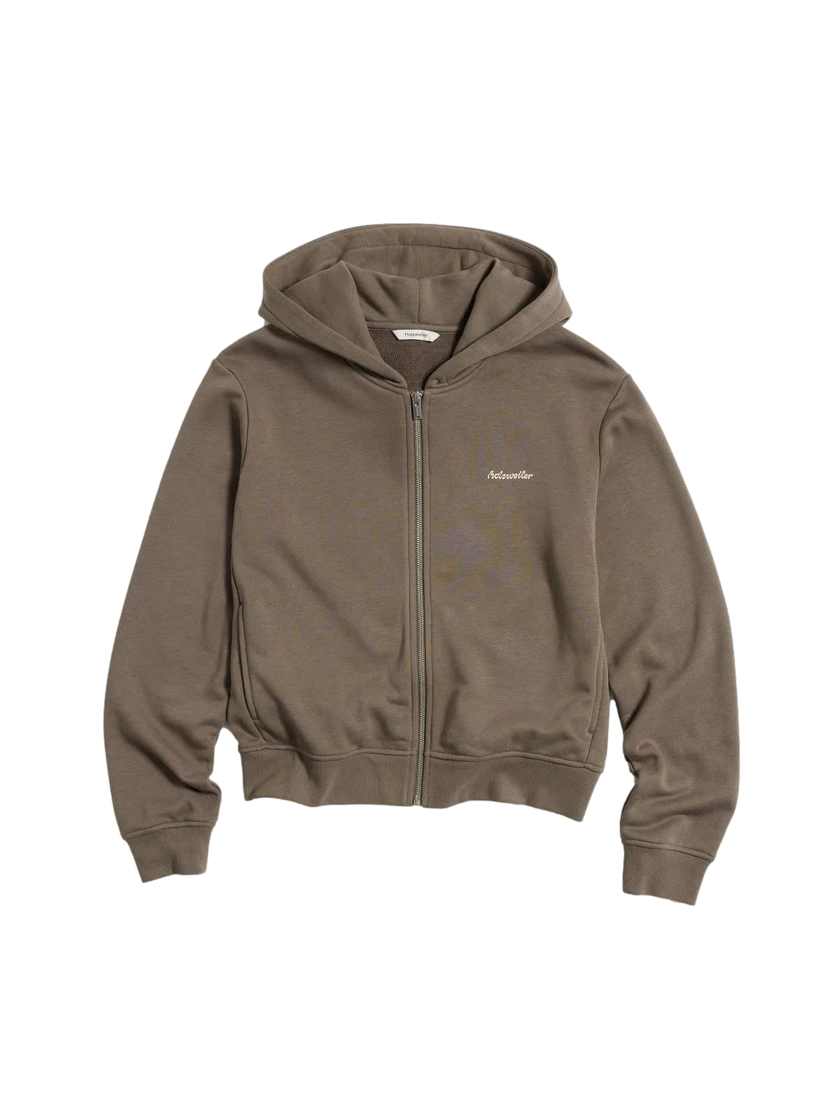 Holzweiler W Regular Light Zip Hoodie Hettegenser Brun - modostore.no