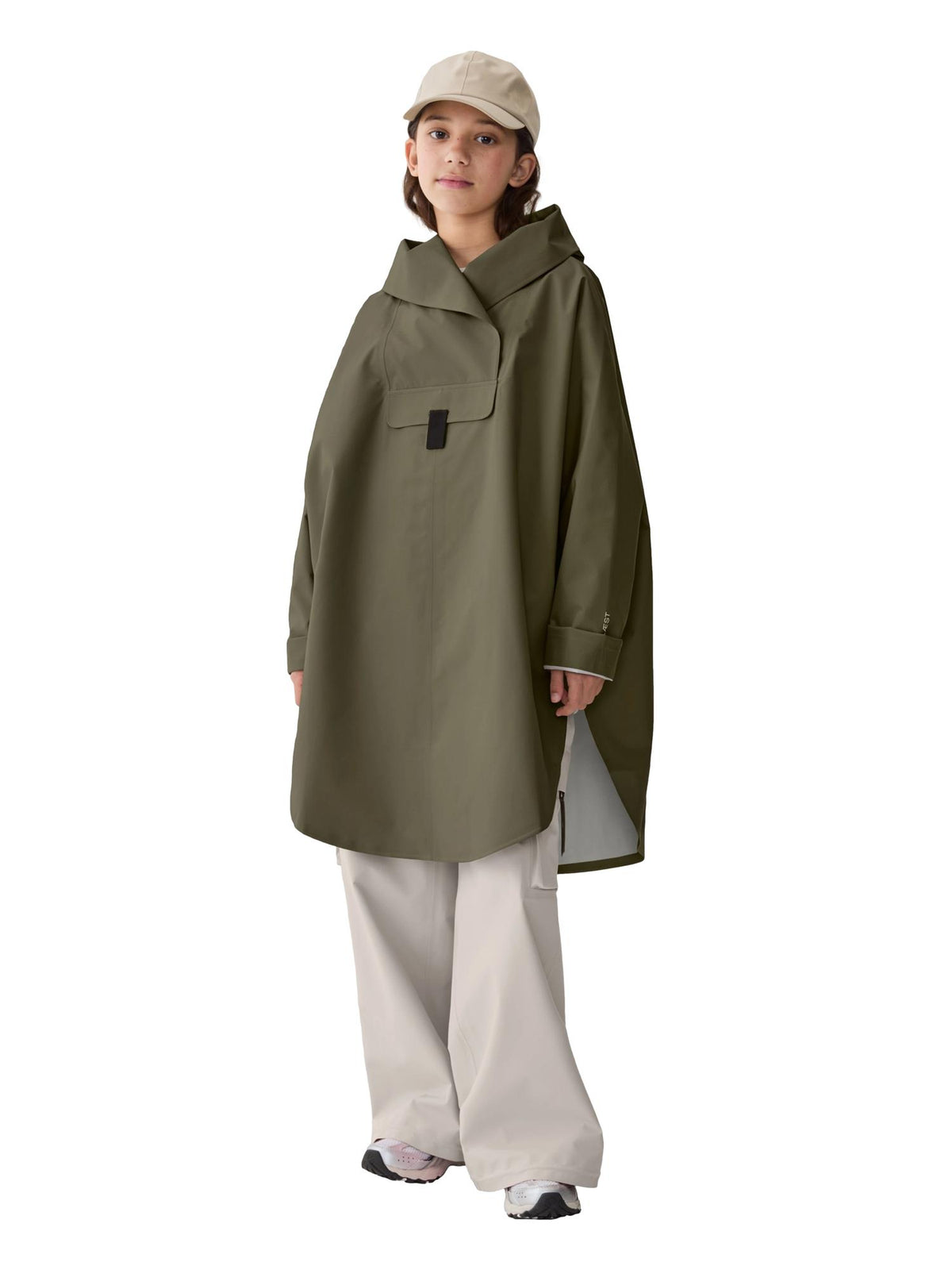 Blæst Bergen Mini Poncho Grape Leaf Jakke Oliven