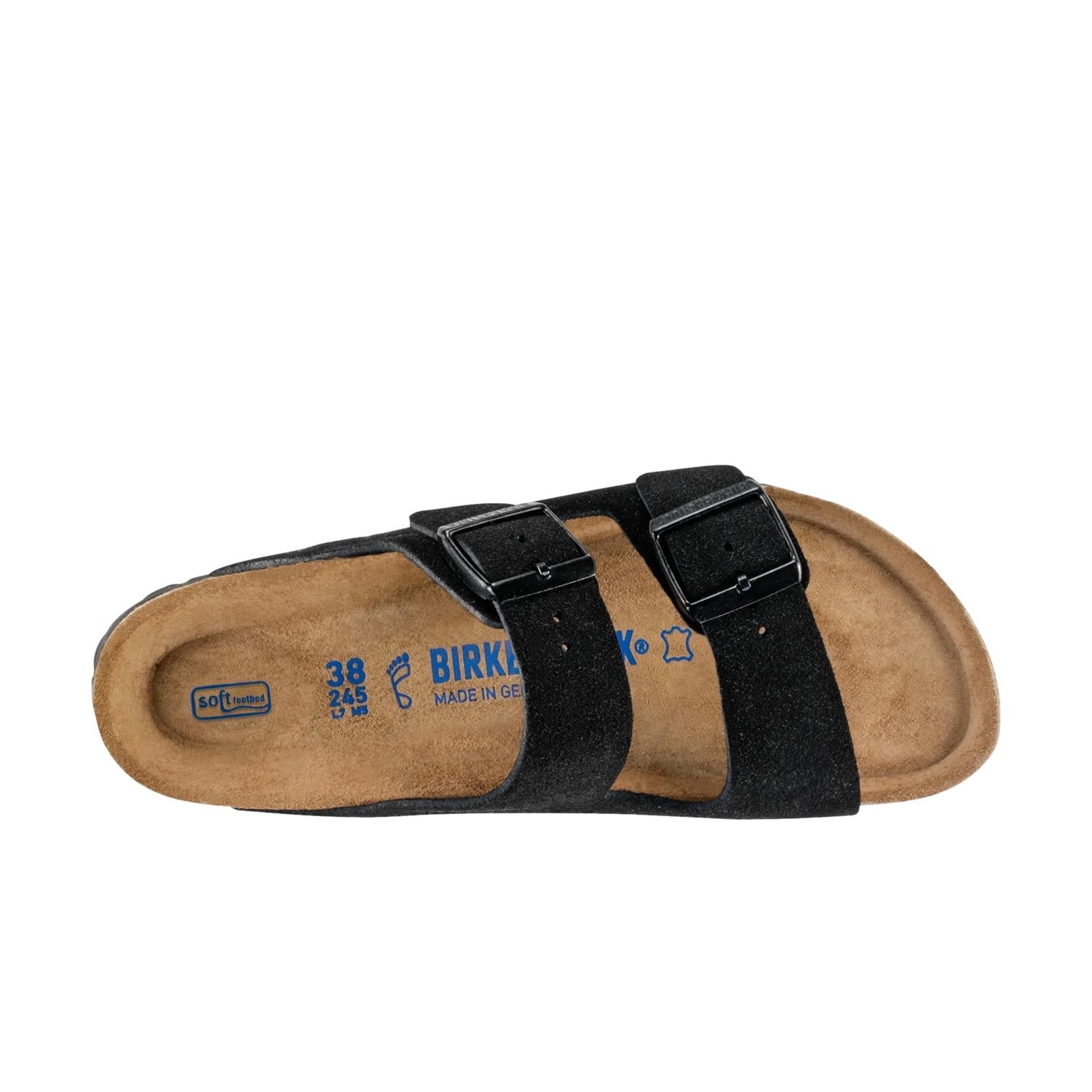 Birkenstock Arizona Suede Leather Regular Sko Sort
