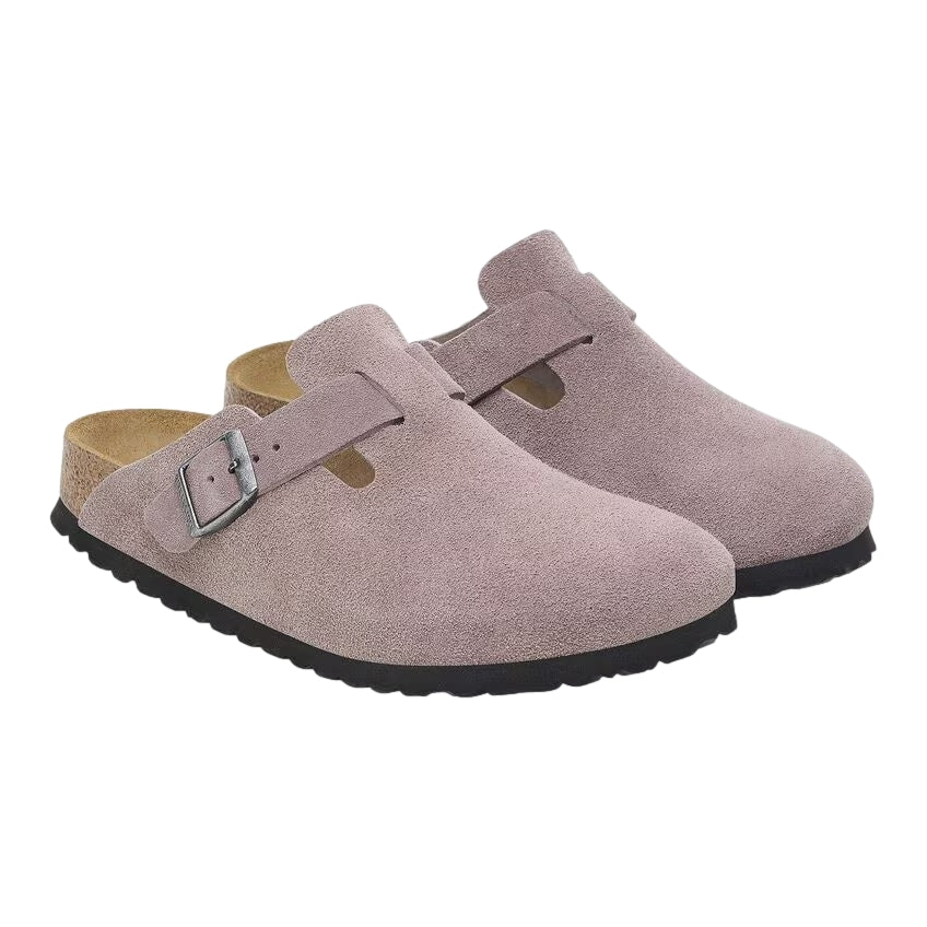 Birkenstock Boston Suede Narrow Faded Purple Sko Lilla/Grå - modostore.no
