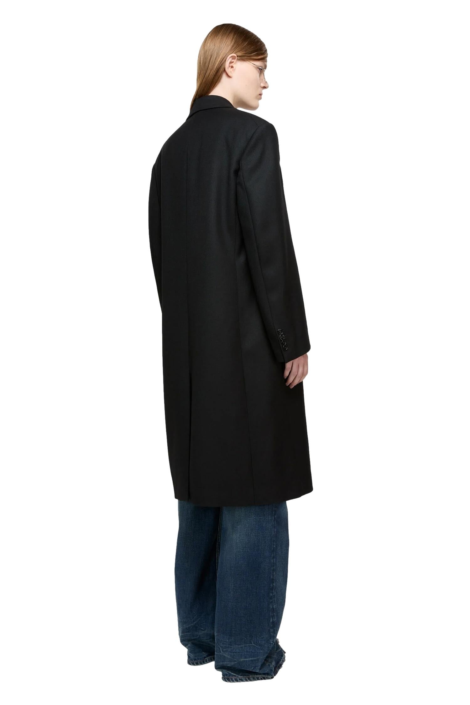 Acne Single-Breasted Wool Coat Jakke Sort - modostore.no