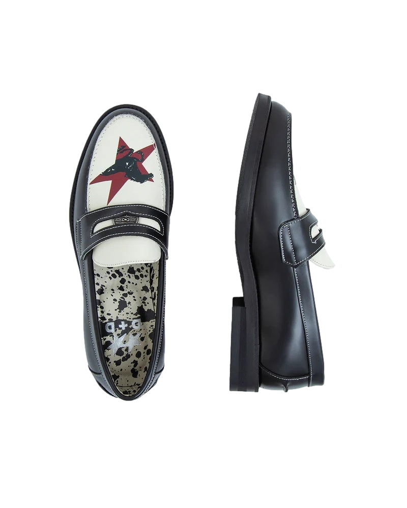 TwoJeys Wild Horse Penny Loafer Sko Hvit Og Sort - modostore.no