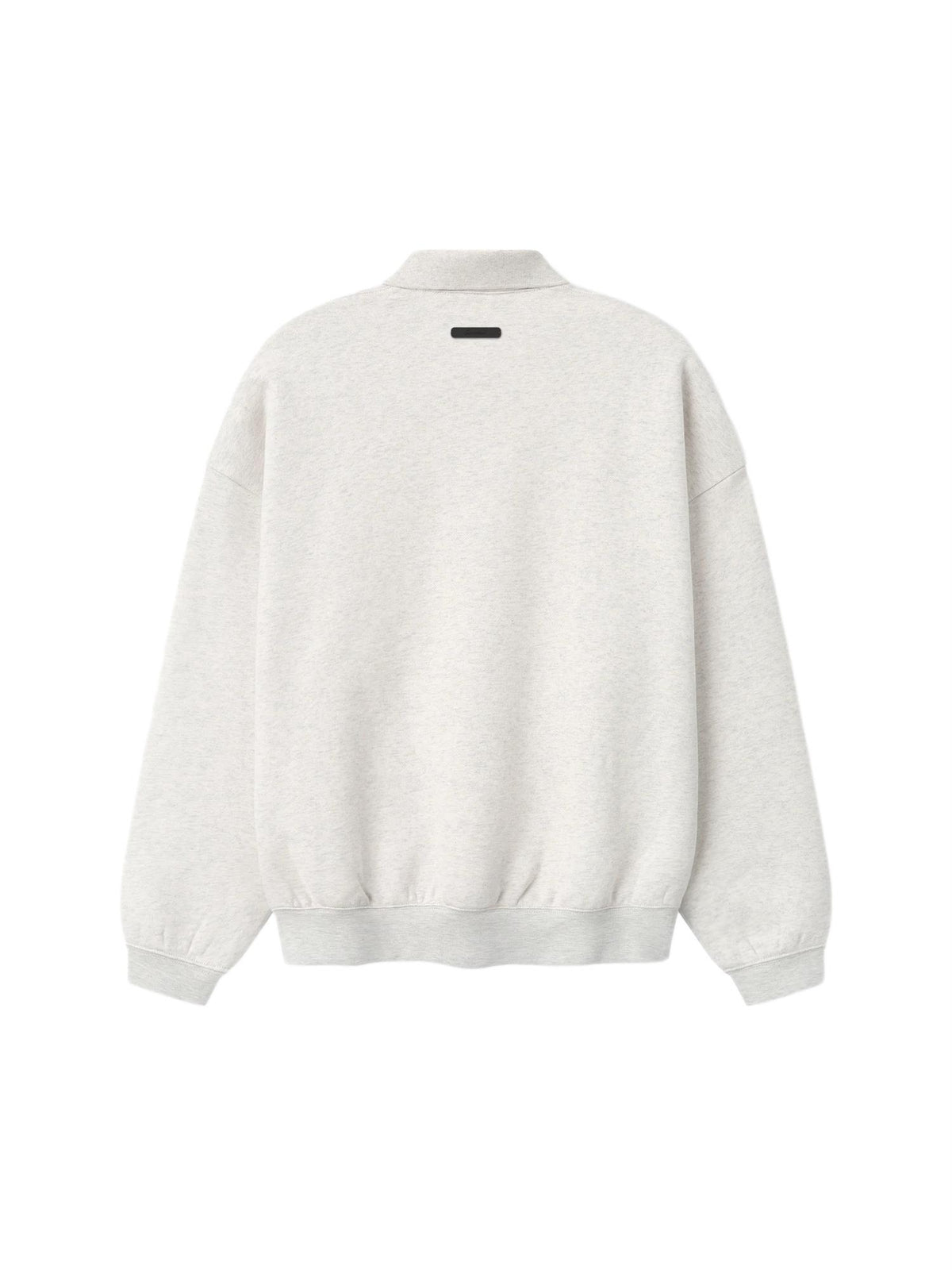 Lys grå melert Fear of God Essentials Signature 90's Polo Sweatshirt genser, myk og komfortabel med klassisk design.