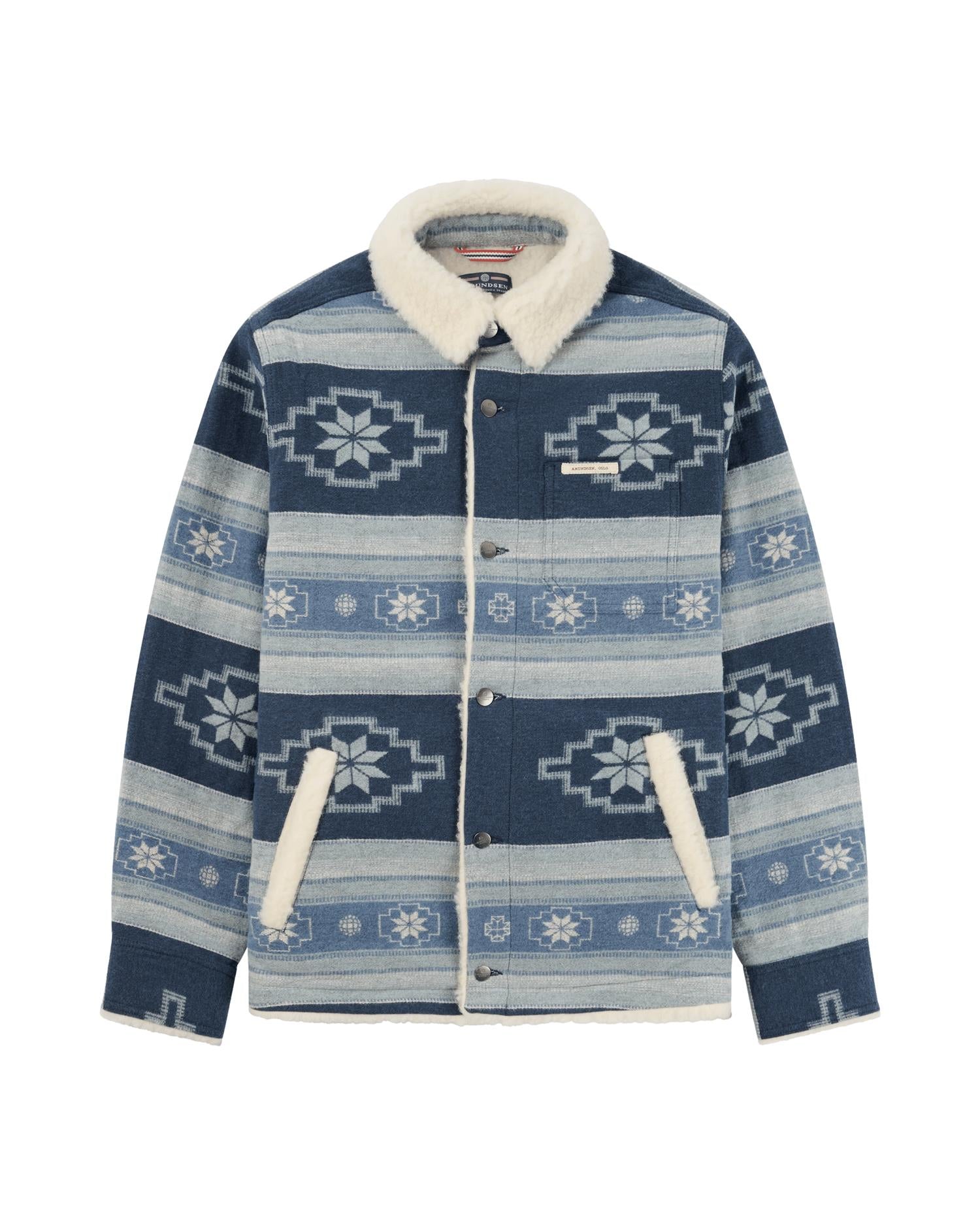 Amundsen Harvester Åkle Overshirt Jakke Blå Mønster