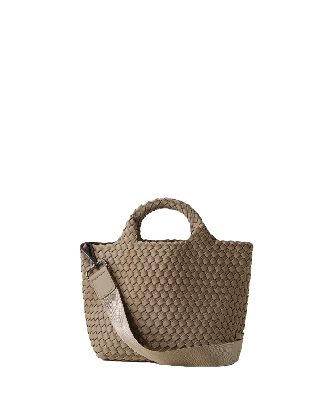 Naghedi St. Barths liten toteveske i cashmere med taupefarge, myk tekstur og romslig design.