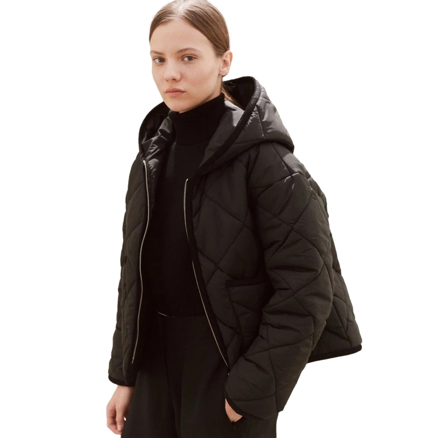 Lavenham Big Quilt Zipped Craydon Womens Jakke Sort - modostore.no