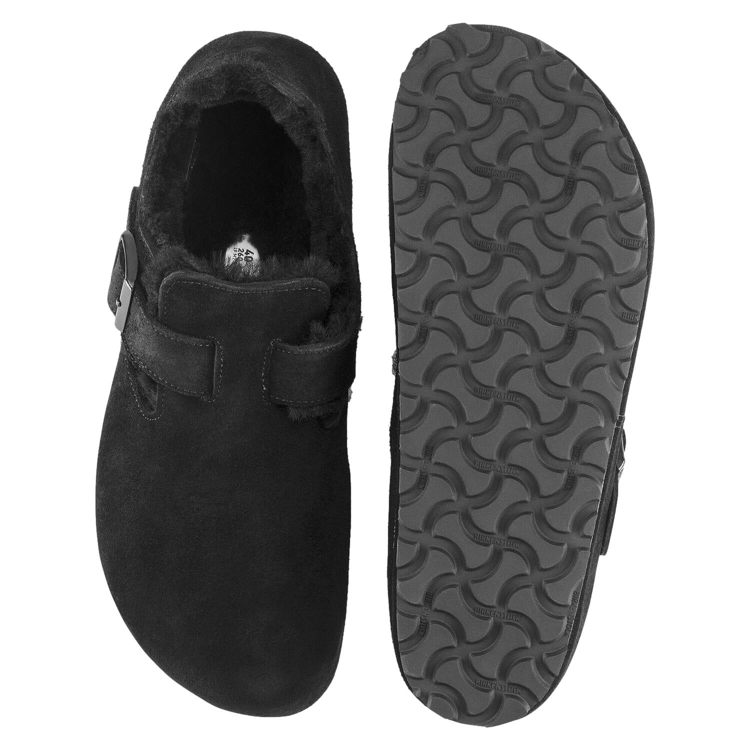 Birkenstock London Shearling Narrow Black Sko Sort - modostore.no