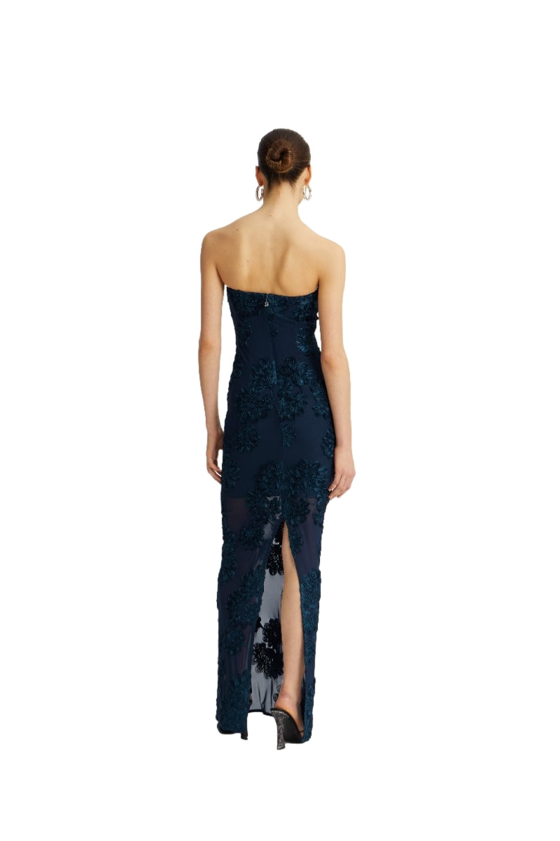 ROTATE 3D Mesh Maxi Dress Kjole Mørkeblå