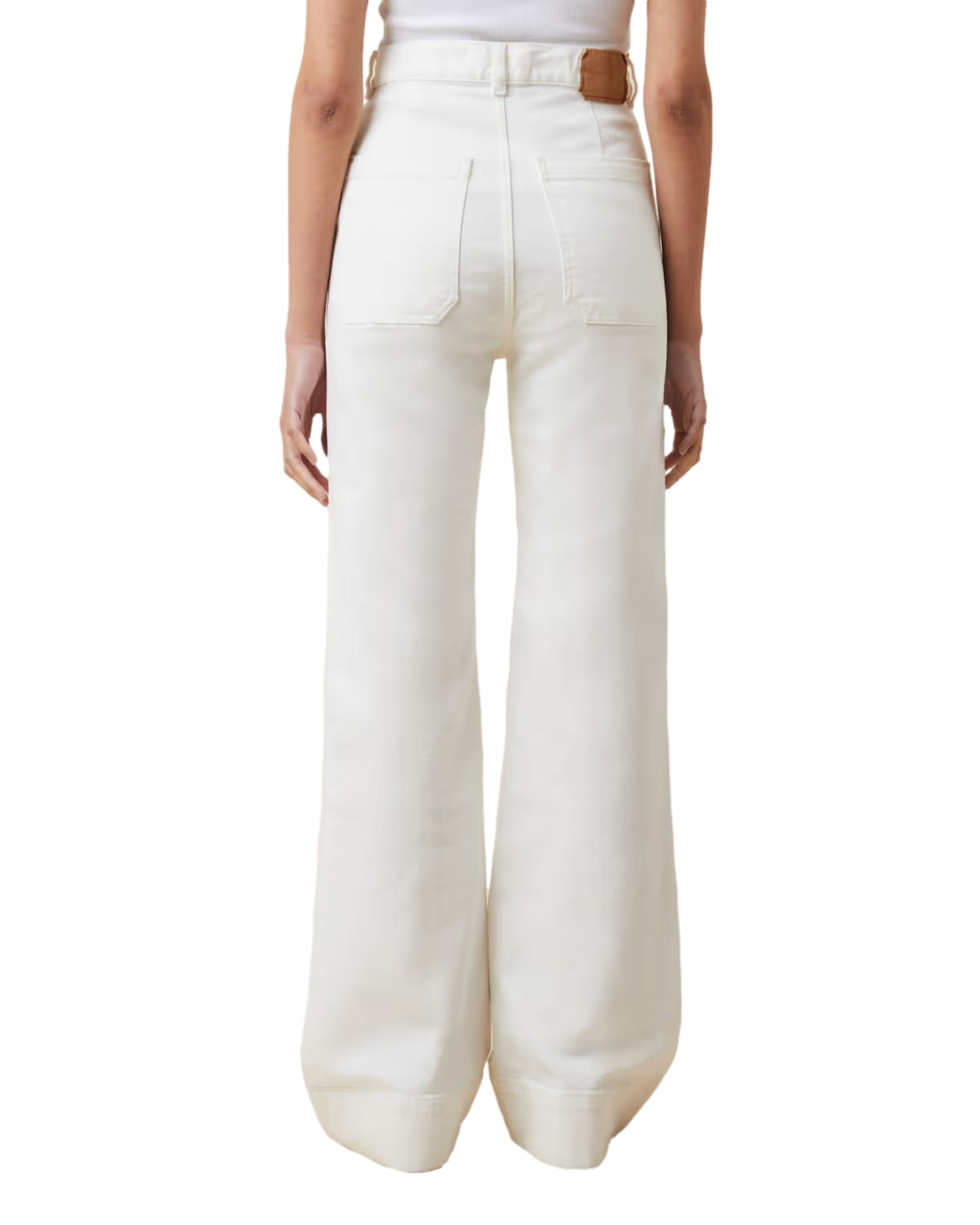 Jeanerica St Monica naturlige hvite jeans av bomull, avslappet passform og klassisk stil, vist fra front.