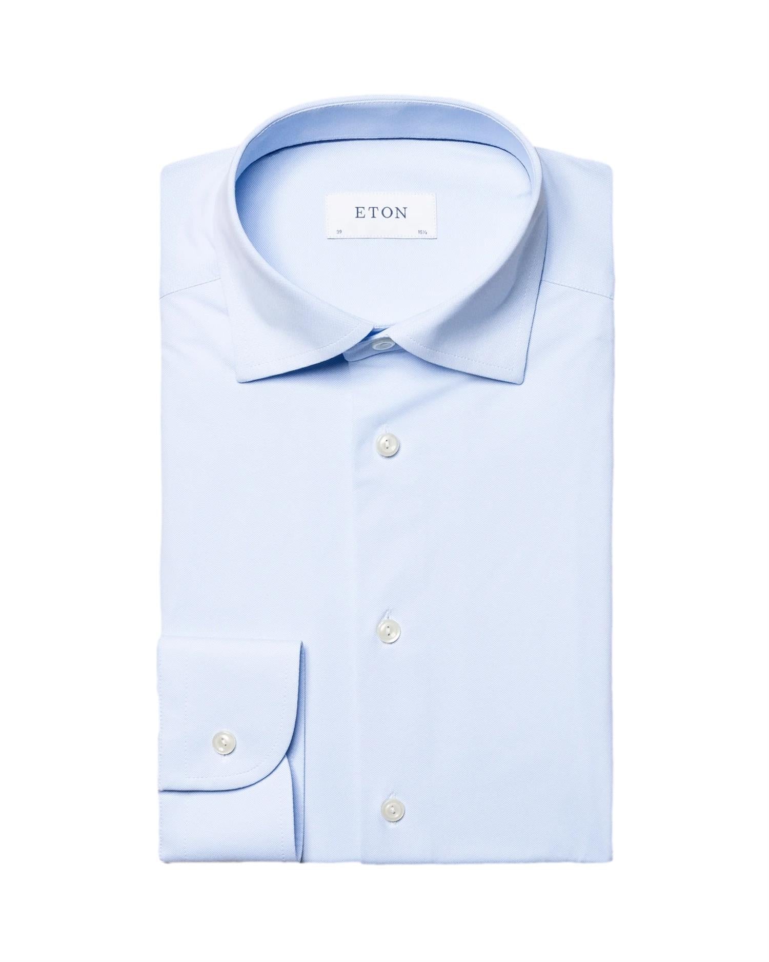 Eton Light Blue Four-Way Stretch Shirt Skjorte Lyseblå - modostore.no