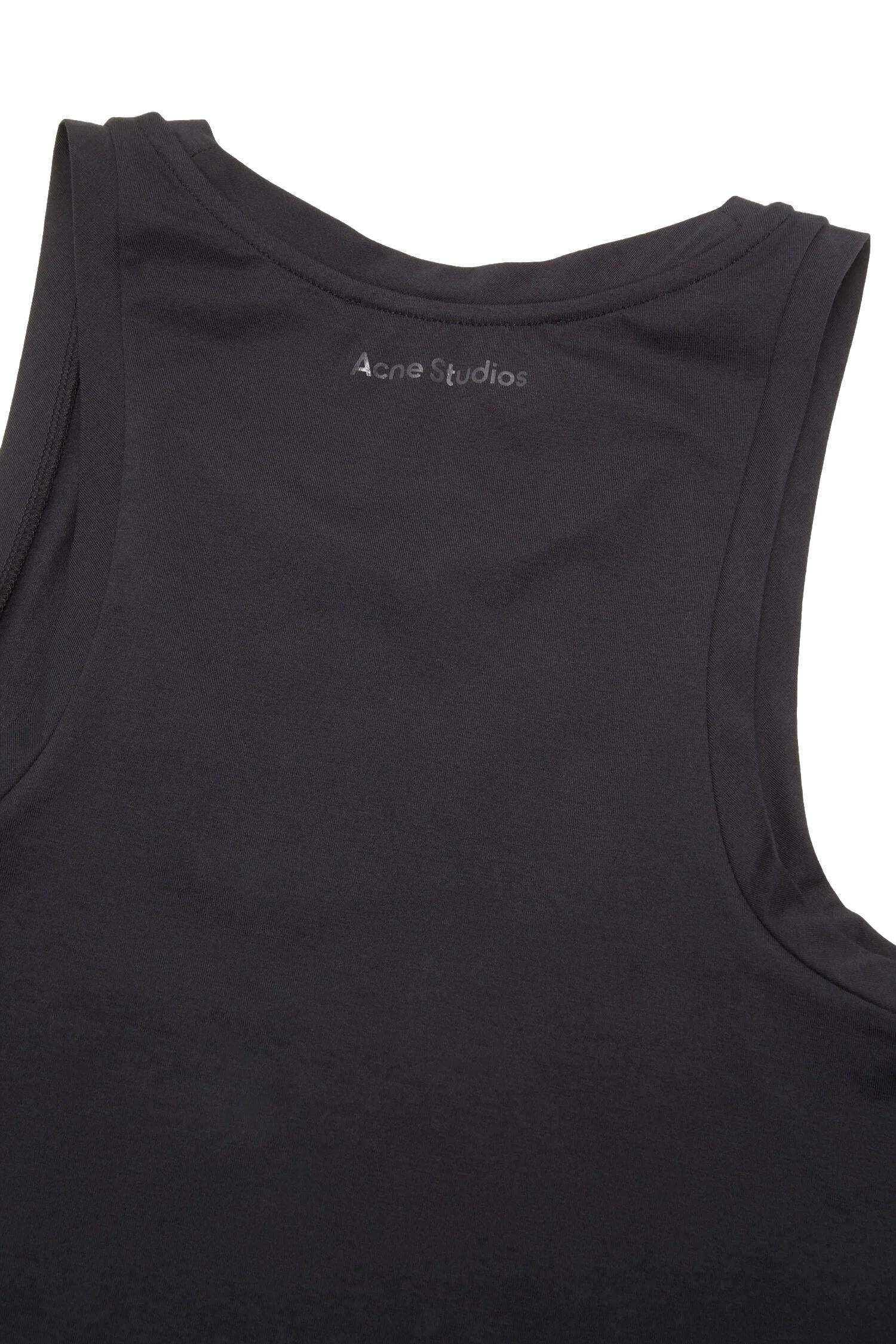 Acne Jersey Tank Top Face Singlet Sort - modostore.no