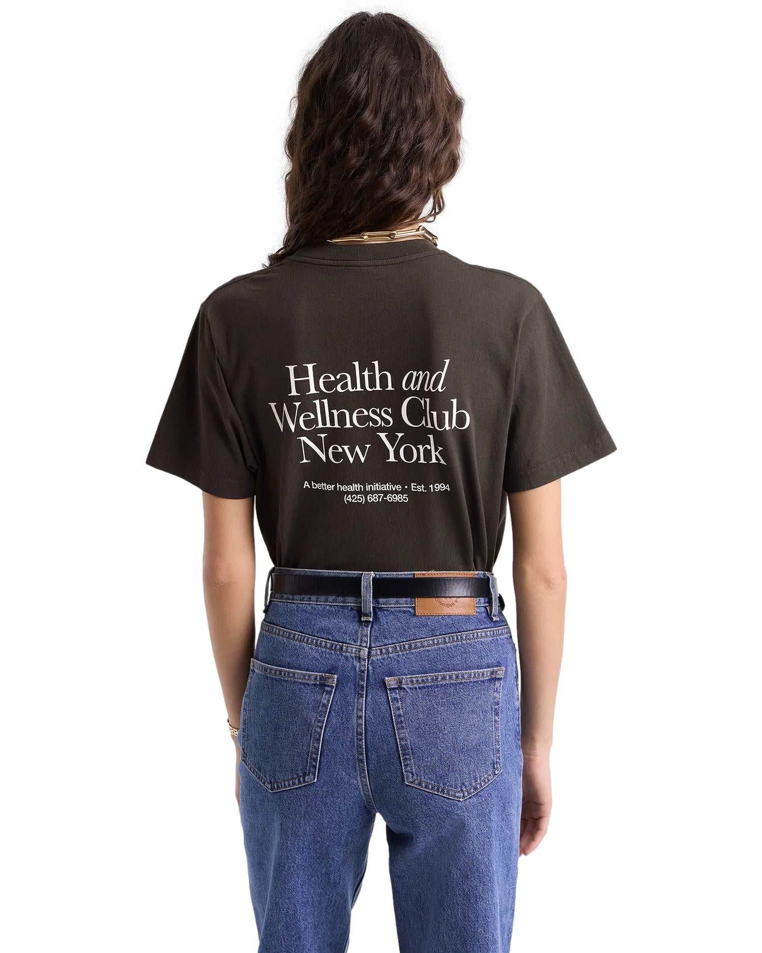 Sporty & Rich HWCNY T-Shirt T-shirt Vasket Sort - modostore.no