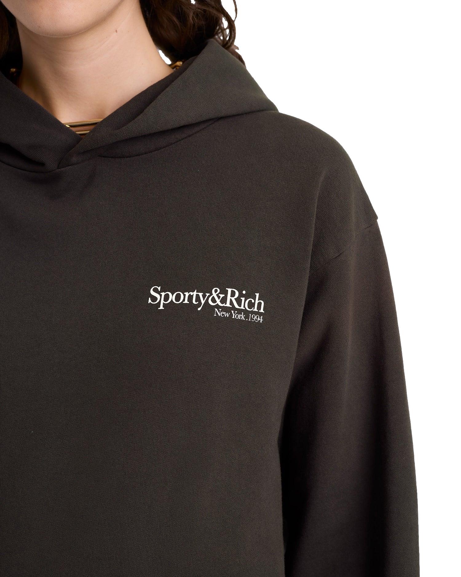 Sporty & Rich HWCNY Hoodie Hettegenser Vasket Sort - modostore.no