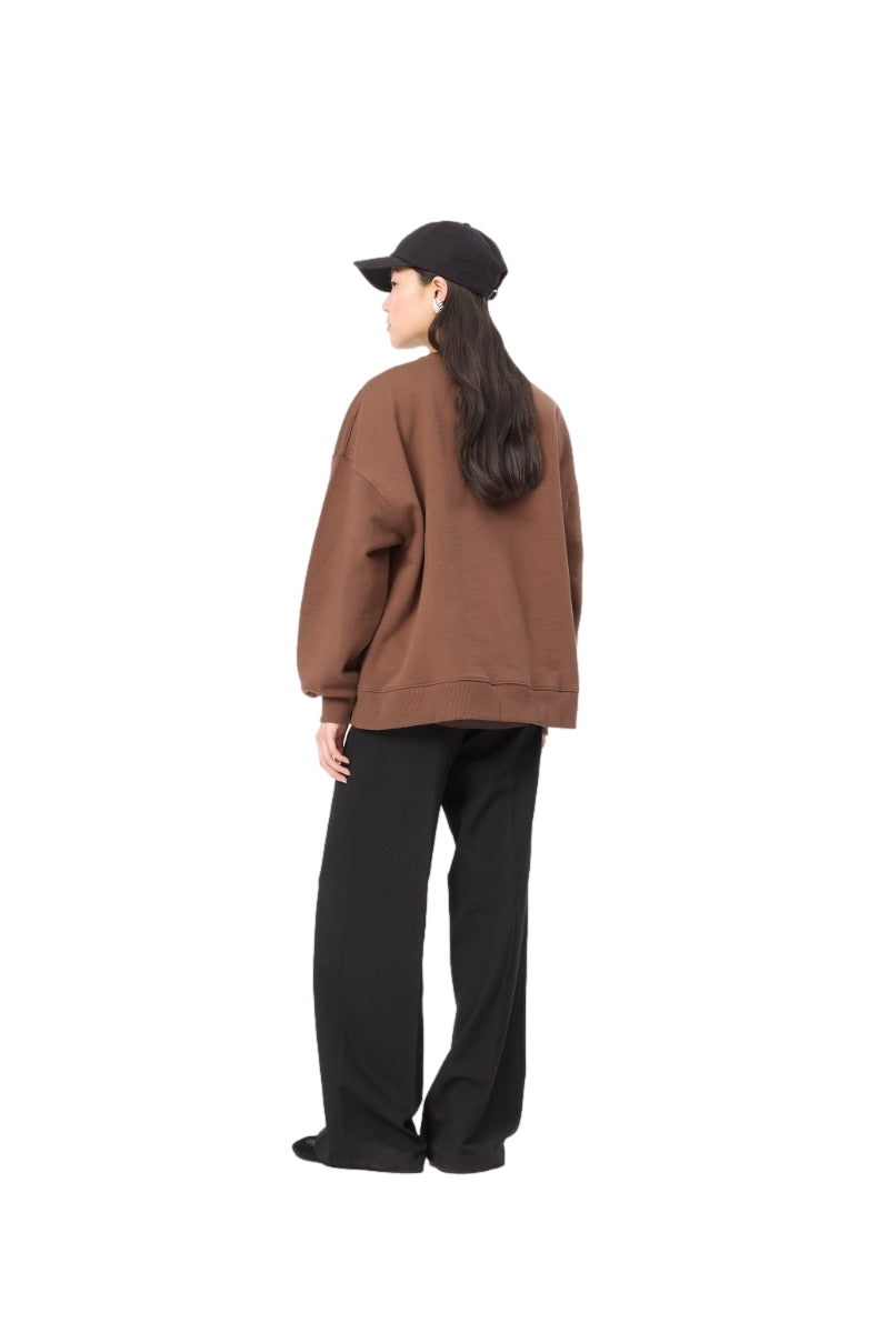 ROTATE Heavy Sweat Crewneck Genser Brun