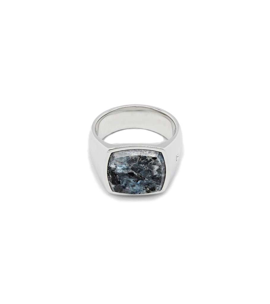 Tom Wood Cushion Larvikite Ring Sølv