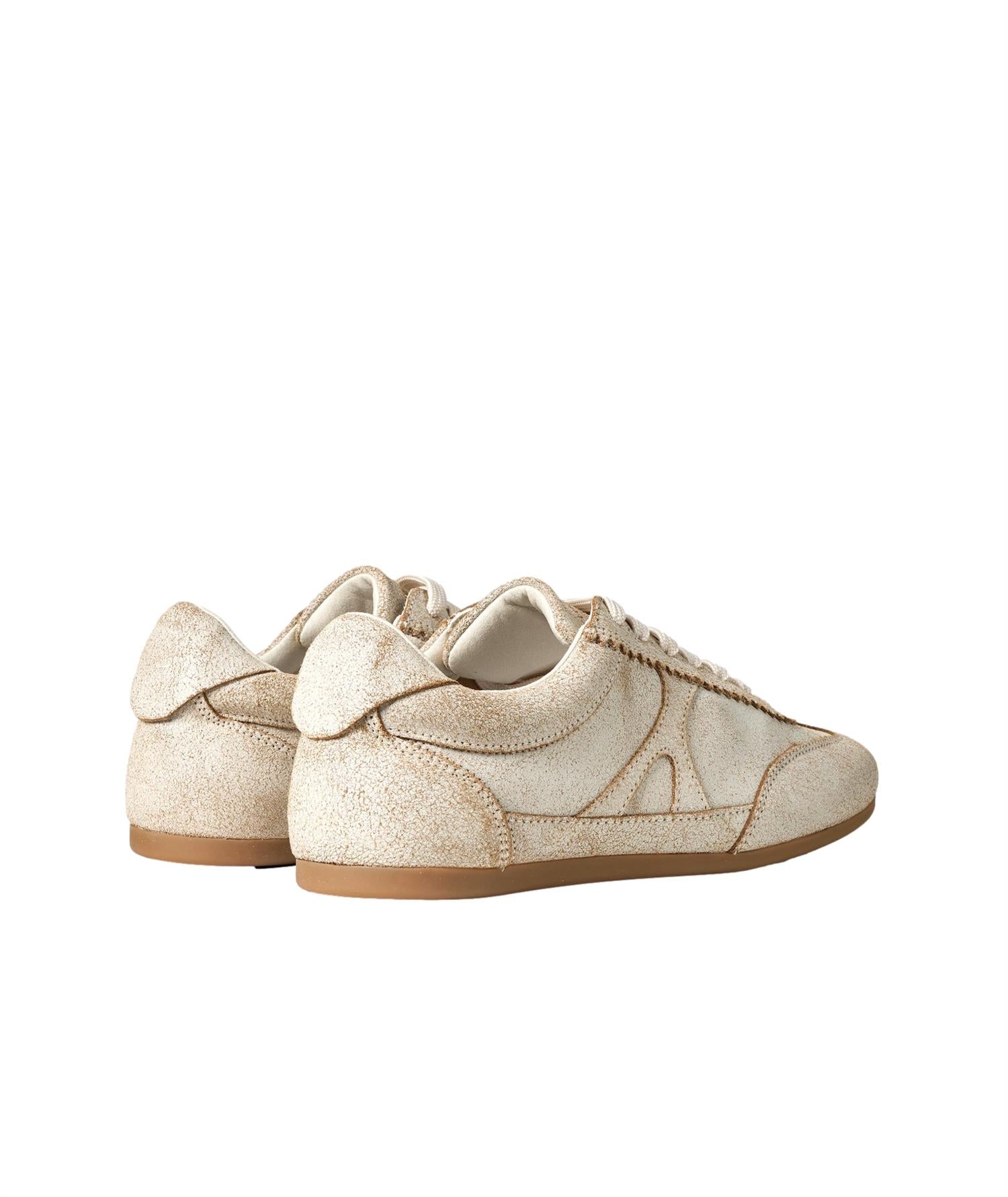 Garment Project Bea - Off-White Cracked Leather Sko Off-White