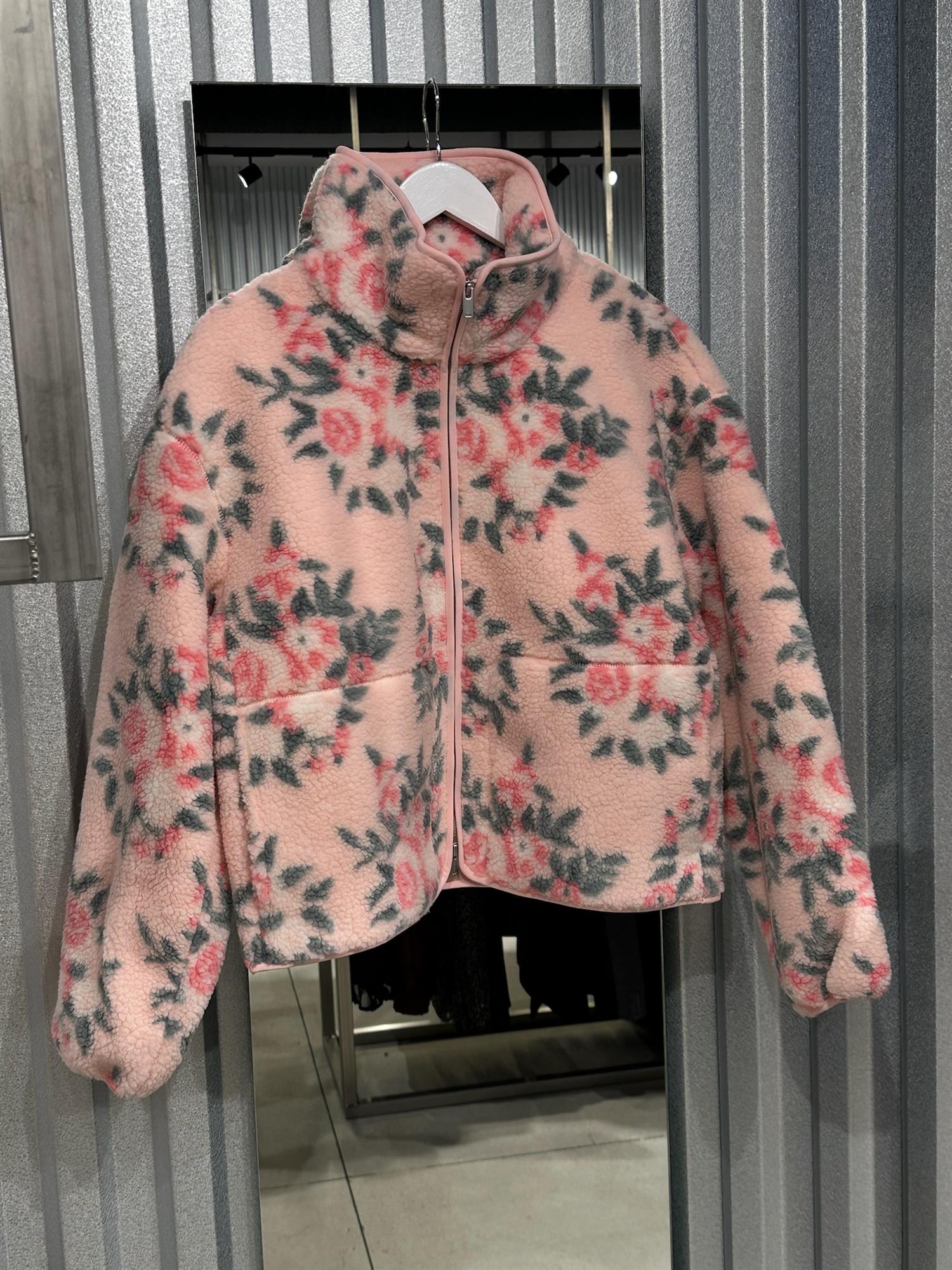 Holzweiler Rype Fleece Jacket Jakke Rosa Mønster