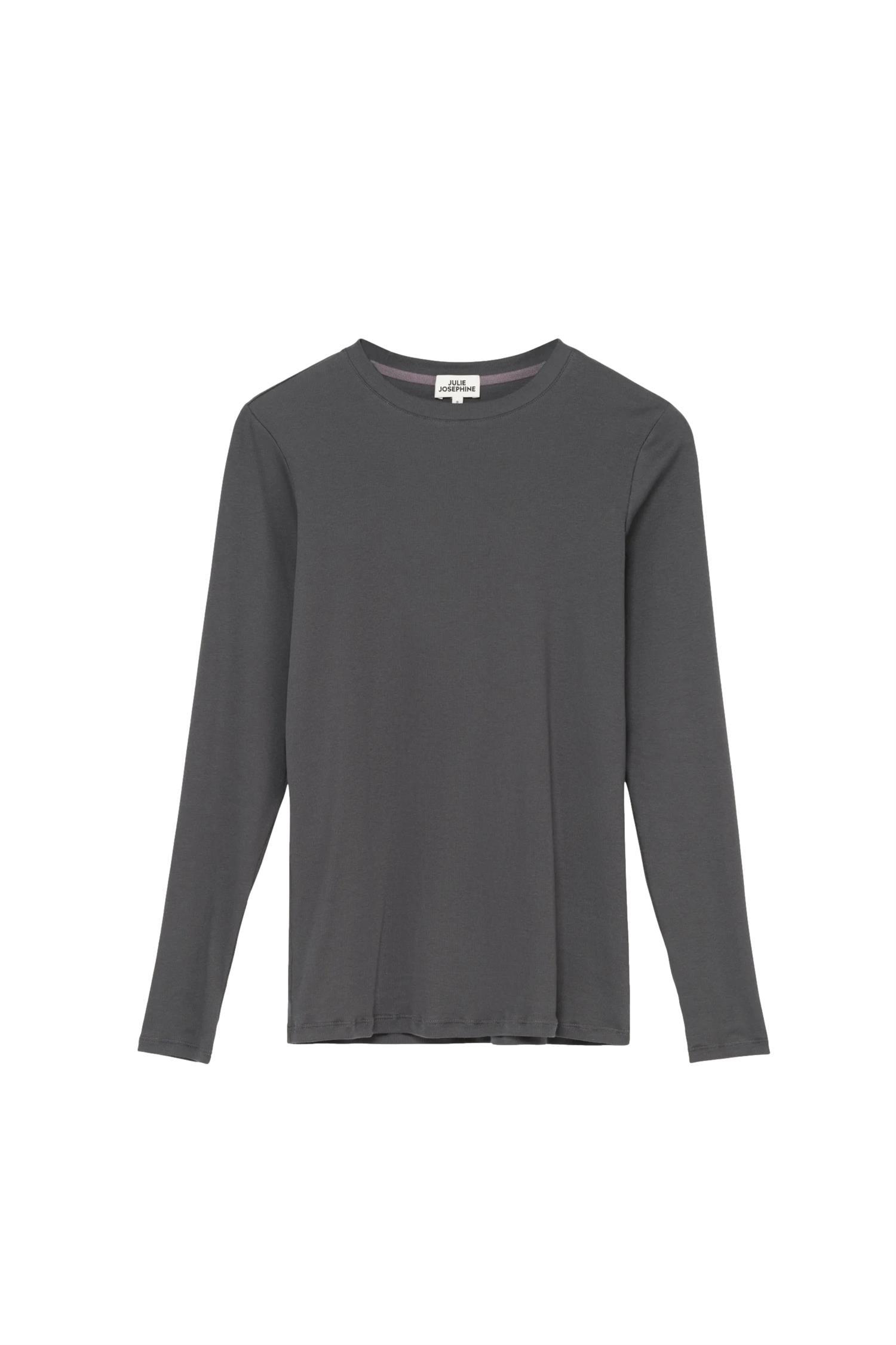Julie Josephine Andrea Rib Longsleeve Longsleeve Mørkegrå - modostore.no