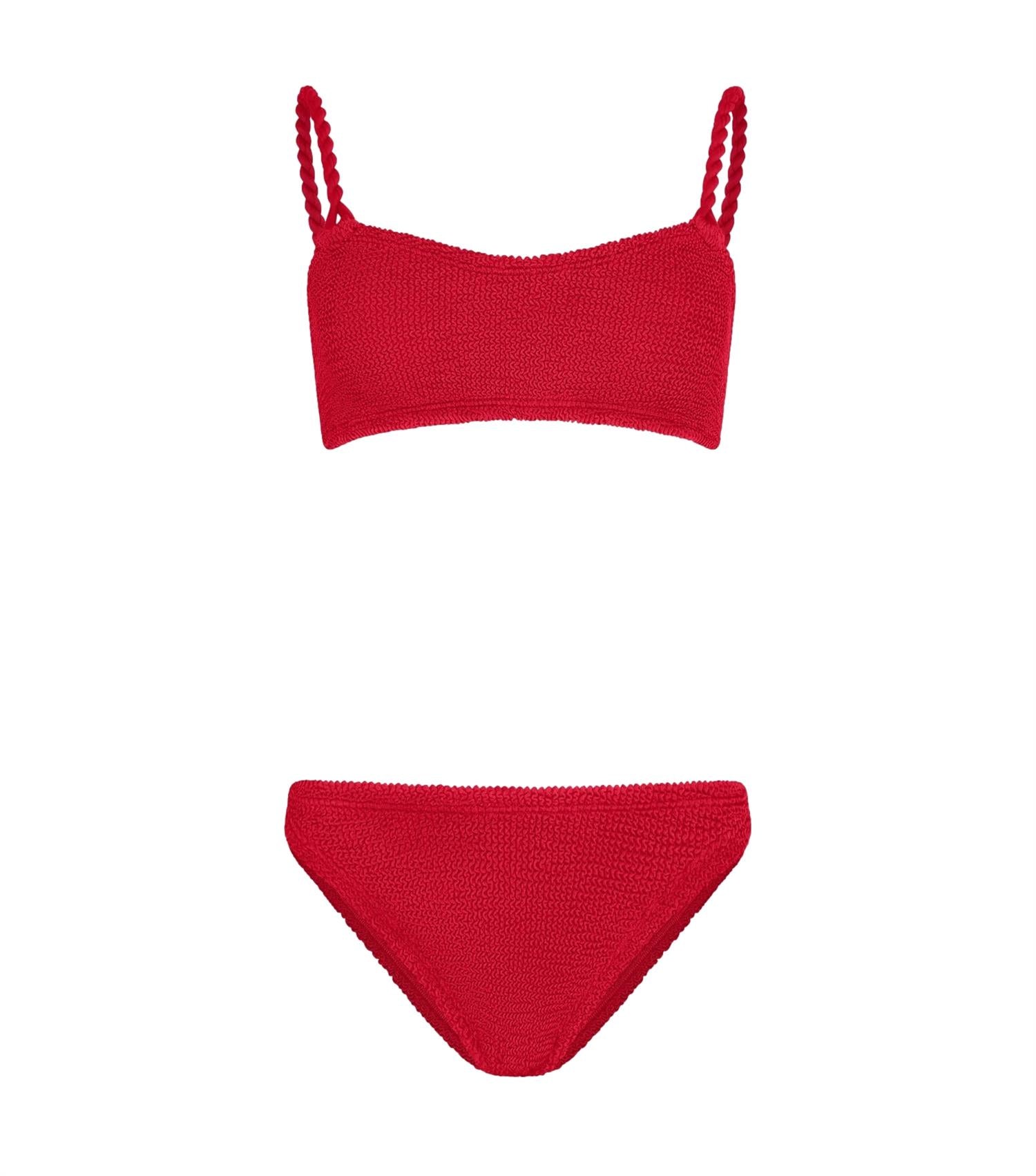 Hunza G Phoebe Bikini Crinkle Bikini Rød - modostore.no