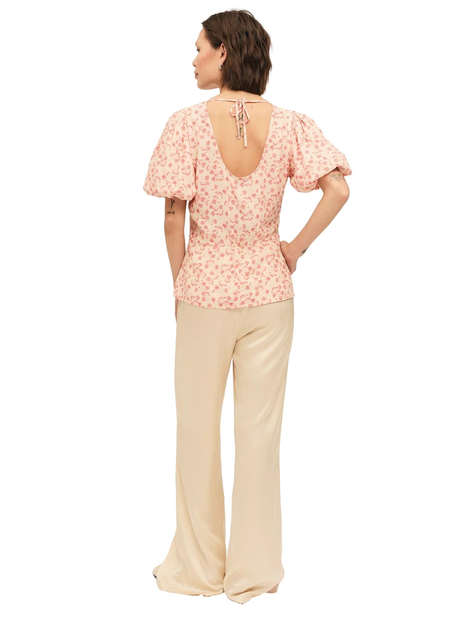 Once Untold Athilda Blouse Topp Beige Og Rosa - modostore.no