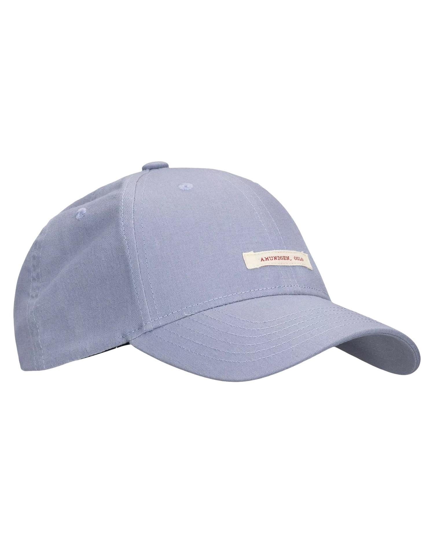 Amundsen Linen Patch Cap Caps Gråblå - modostore.no