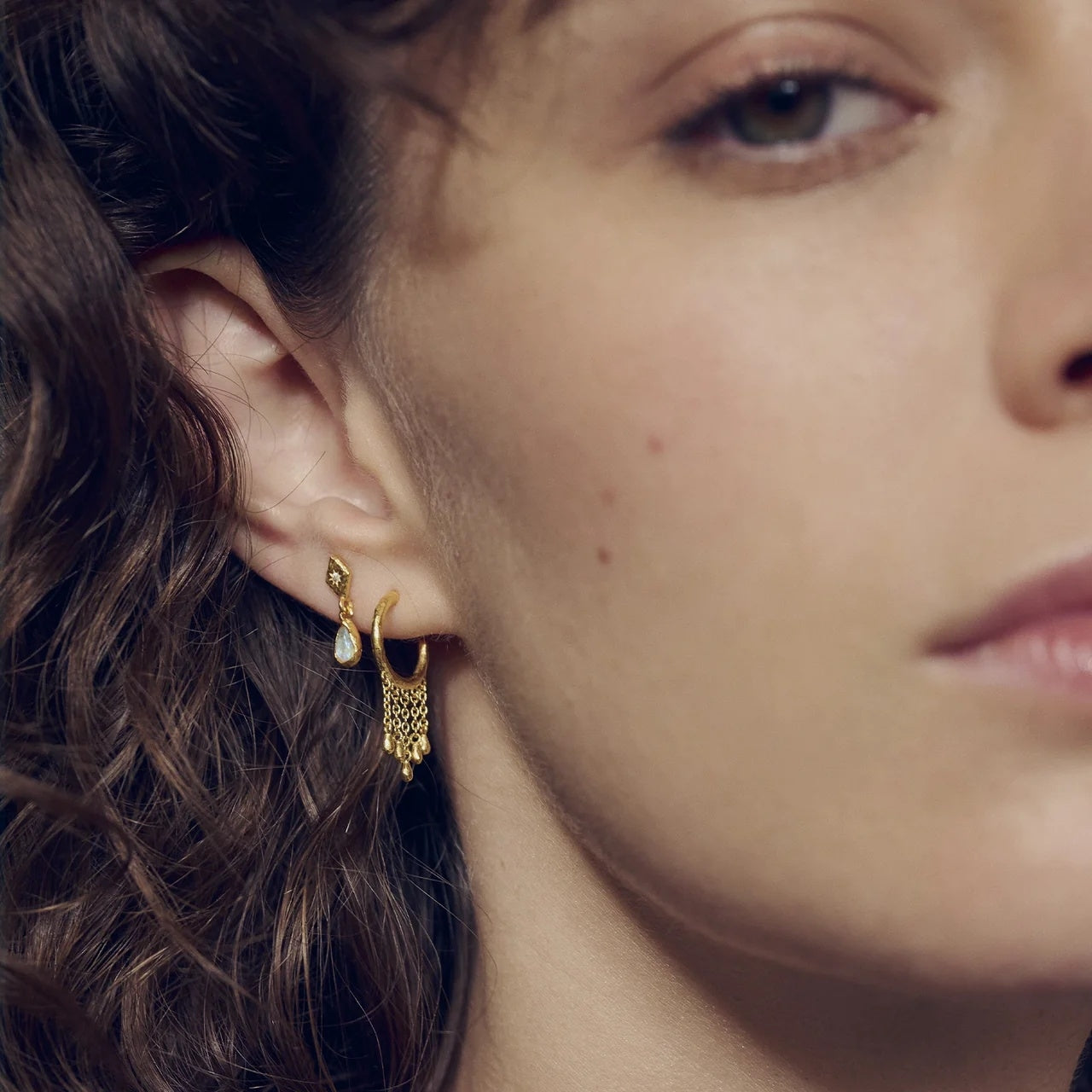 Maanesten Wendy Earrings Øredobber Gull