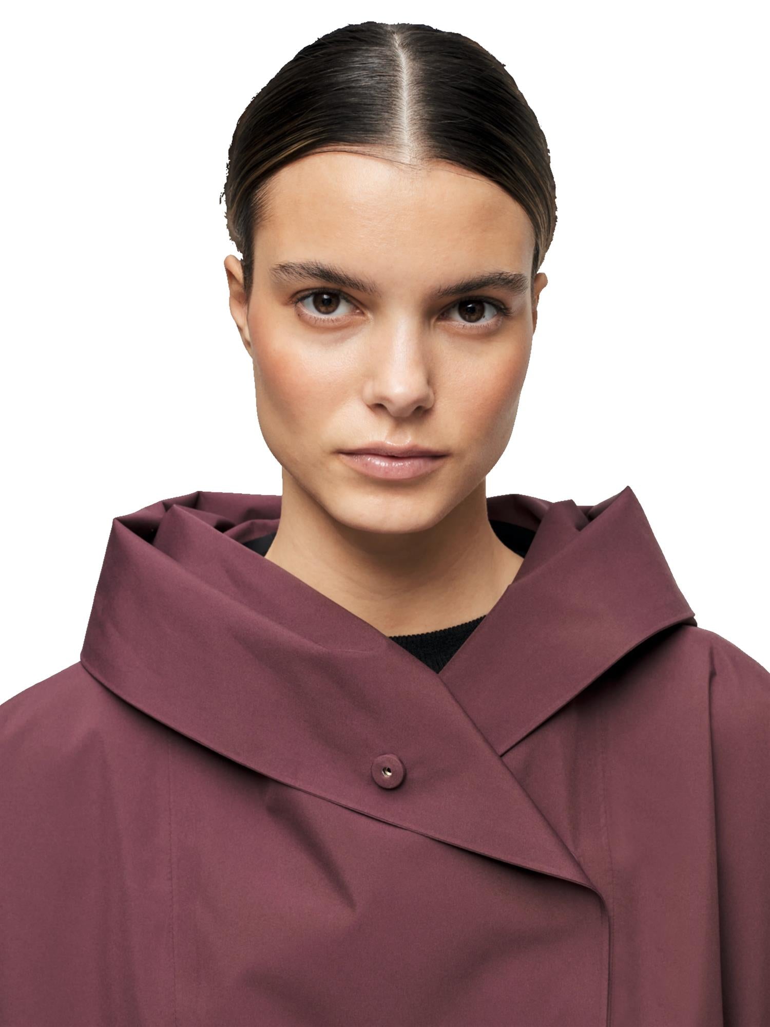 Blæst Bergen Poncho Late Dawn Jakke Vinrød - modostore.no