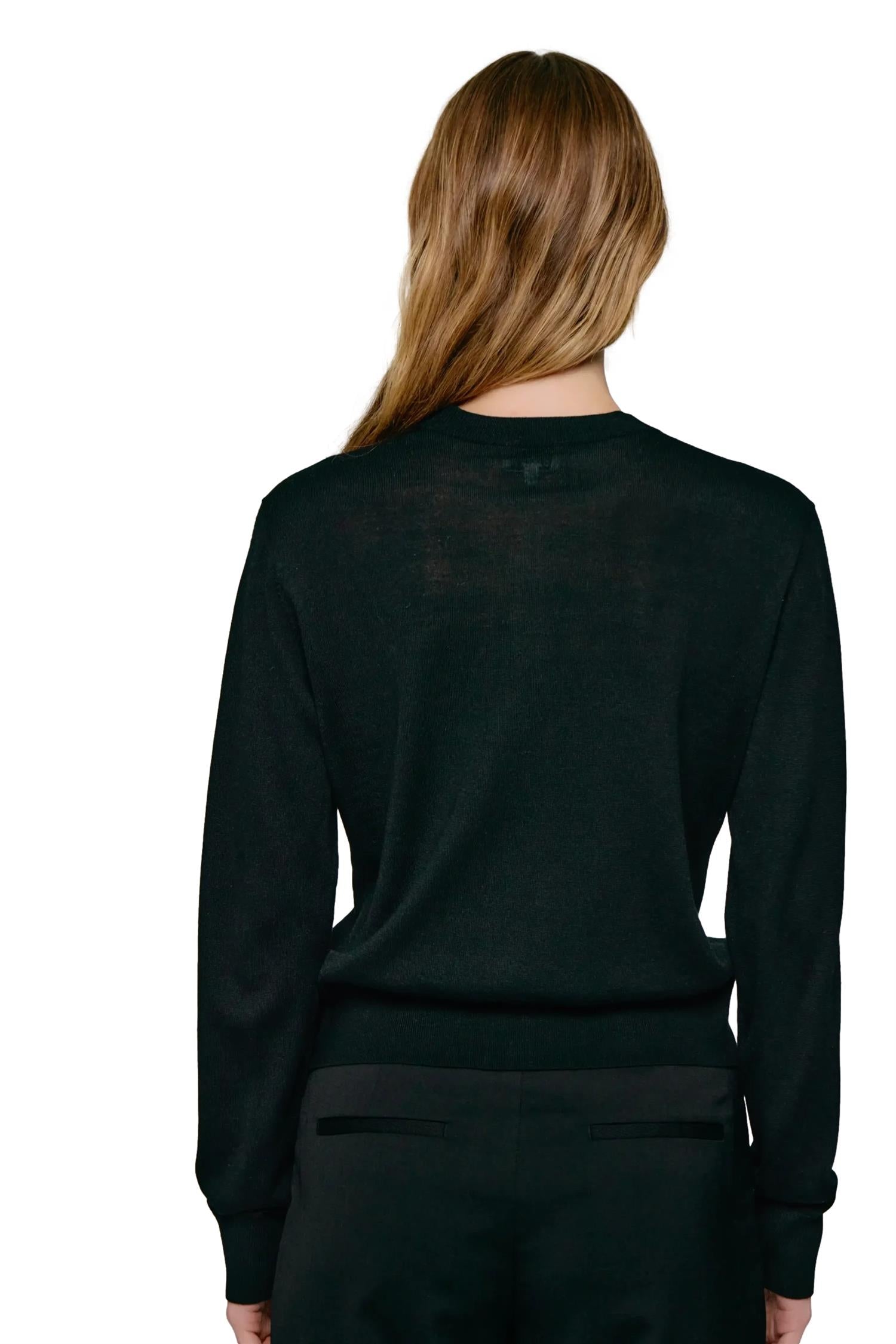 Julie Josephine Lilja Merino Cardigan Cardigan Sort - modostore.no