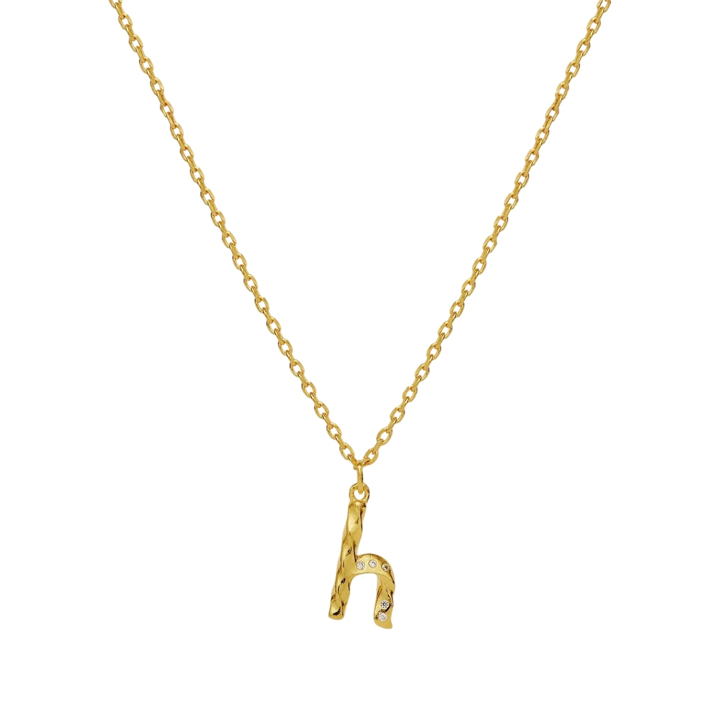 Maanesten H Alphabet Smykke Gull - modostore.no