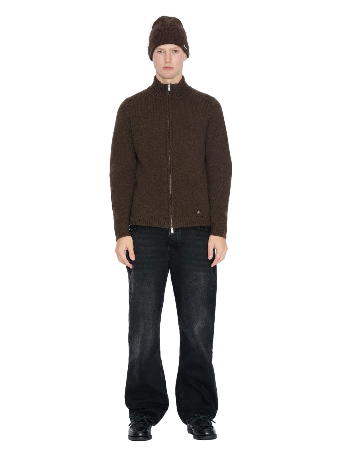 Holzweiler M Wool Zip Cardigan Cardigan Brun - modostore.no