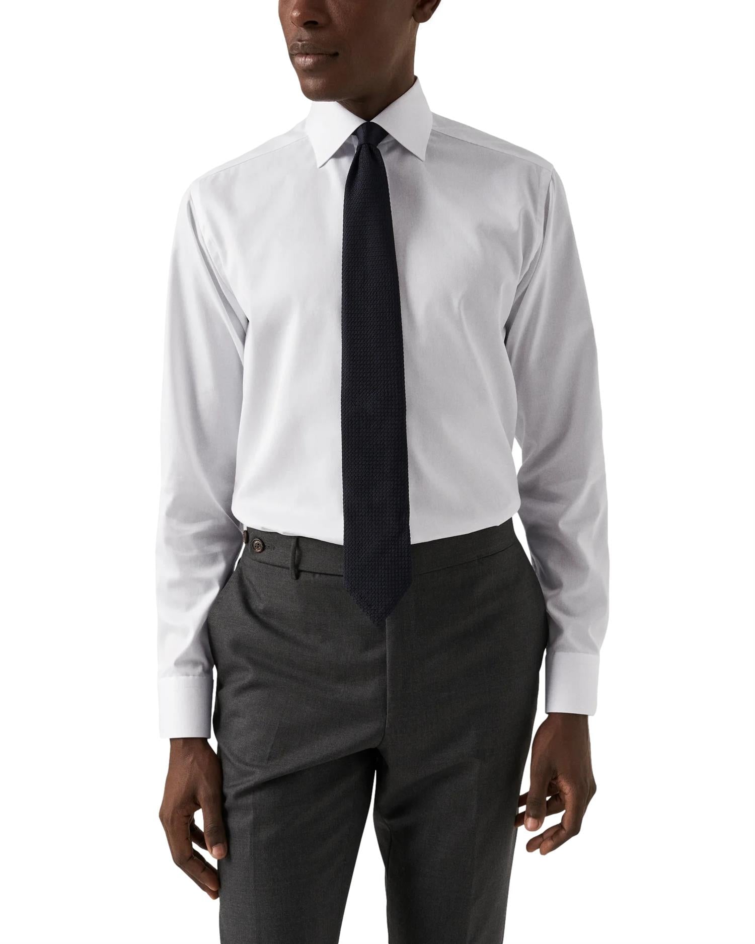 Eton 3000 Slim White Signature Twill Shirt Skjorte Hvit - modostore.no