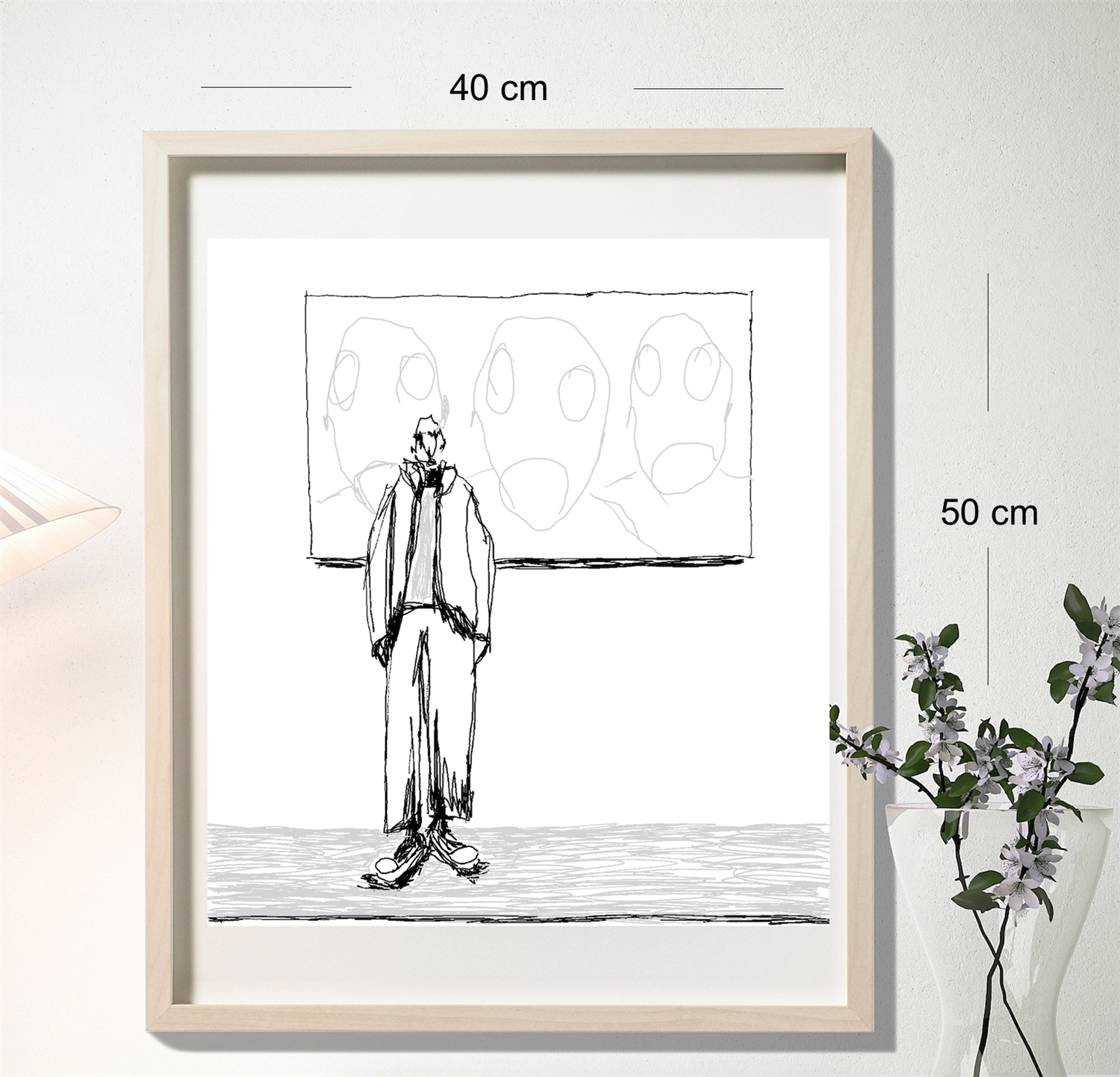 Ole-Kristian Joki Haukeberg kunstverk, A3-størrelse, fargerik abstrakt kunst på lerret, viser kreative penselstrøk og moderne stil.