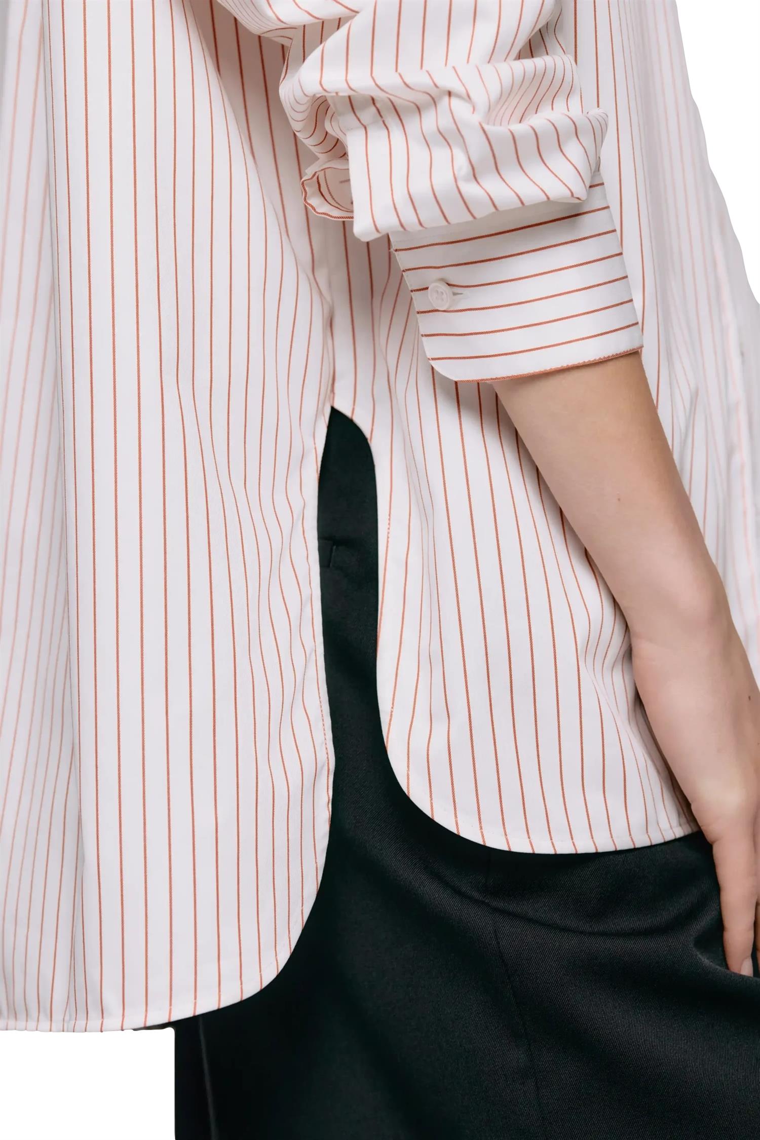 Julie Josephine Edwina Shirt Skjorte Stripet Oransje - modostore.no