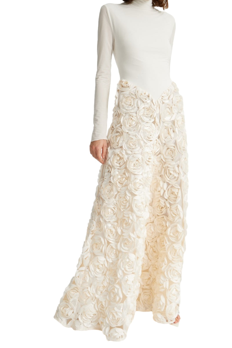 ROTATE Long Sleeve Maxi Dress Kjole Off-White - modostore.no