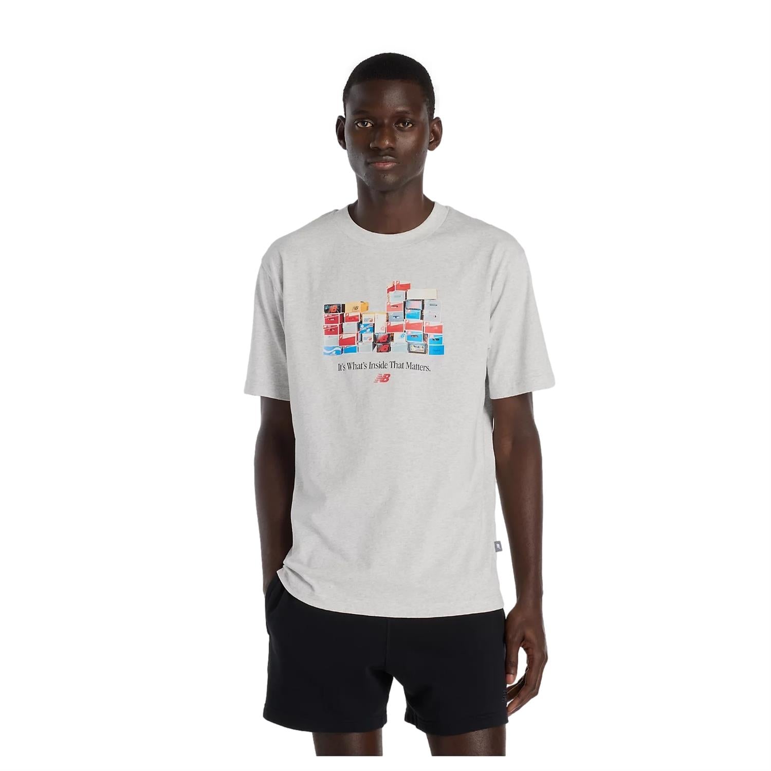 New Balance Boxes T-Shirt T-shirt Lys Grå Melert - modostore.no