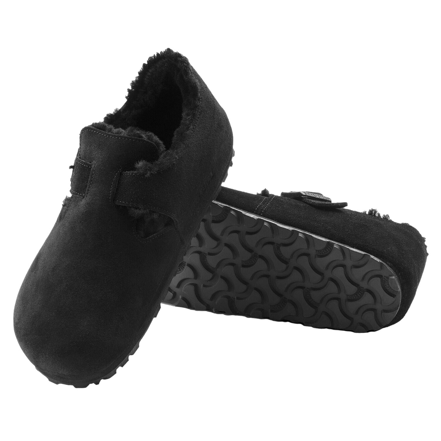 Birkenstock London Shearling Narrow Black Sko Sort - modostore.no