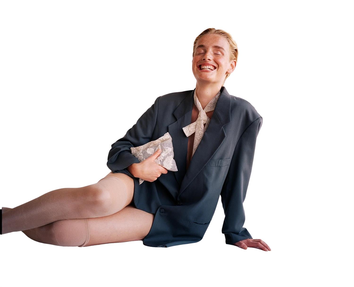 Pura Utz Lace Clutch Veske Sølv Og Offwhite