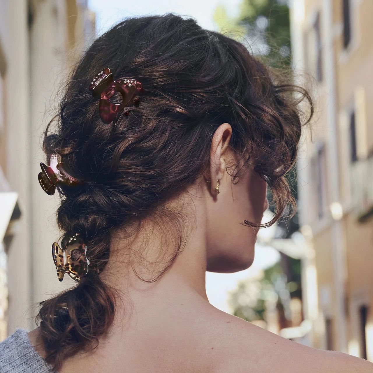 Maanesten Cerys Small Hairclaw Sesame Hårspenne Brun Mønster - modostore.no