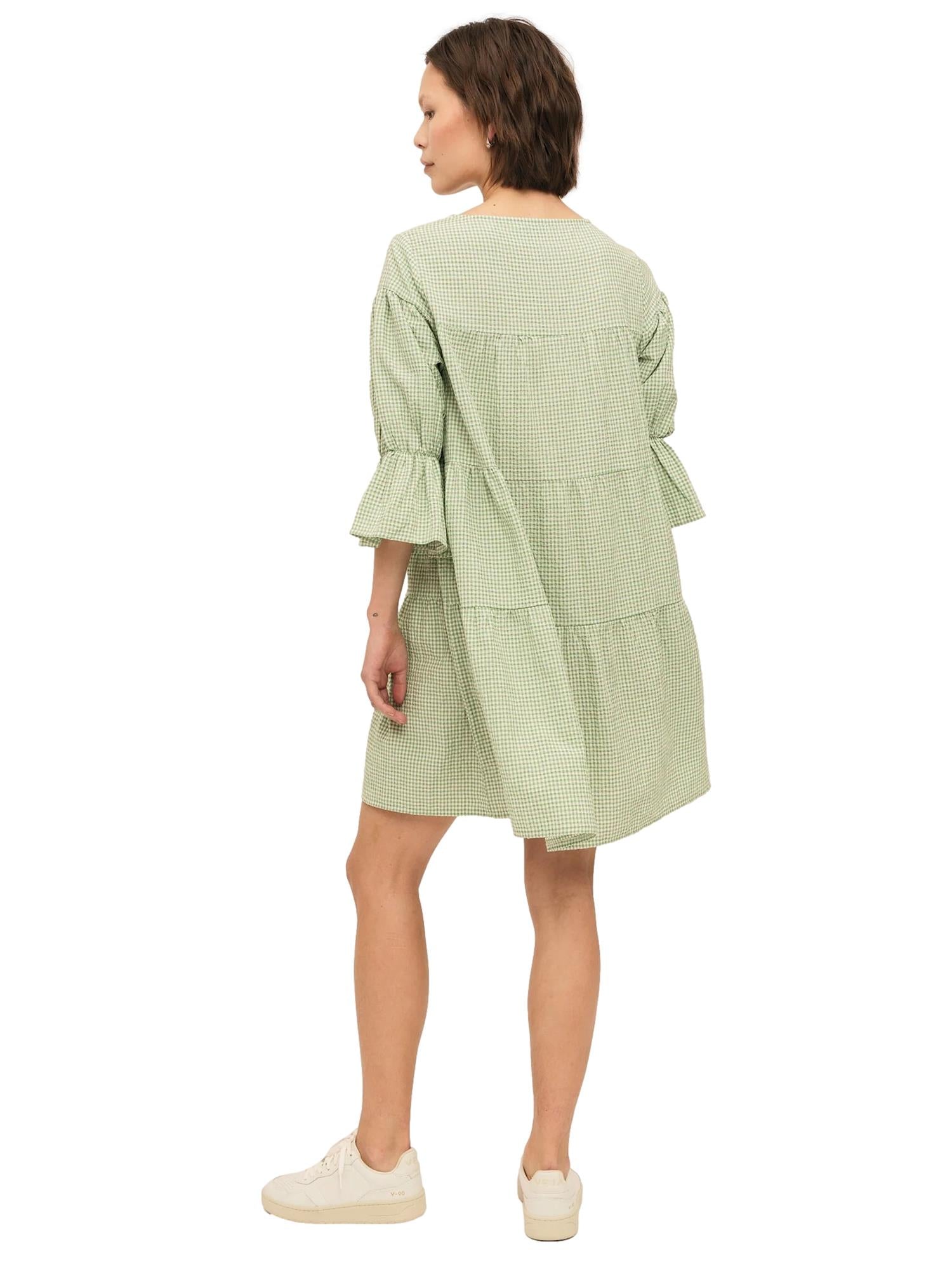 Once Untold Indiana Dress Kjole Hvit Og Grønn - modostore.no