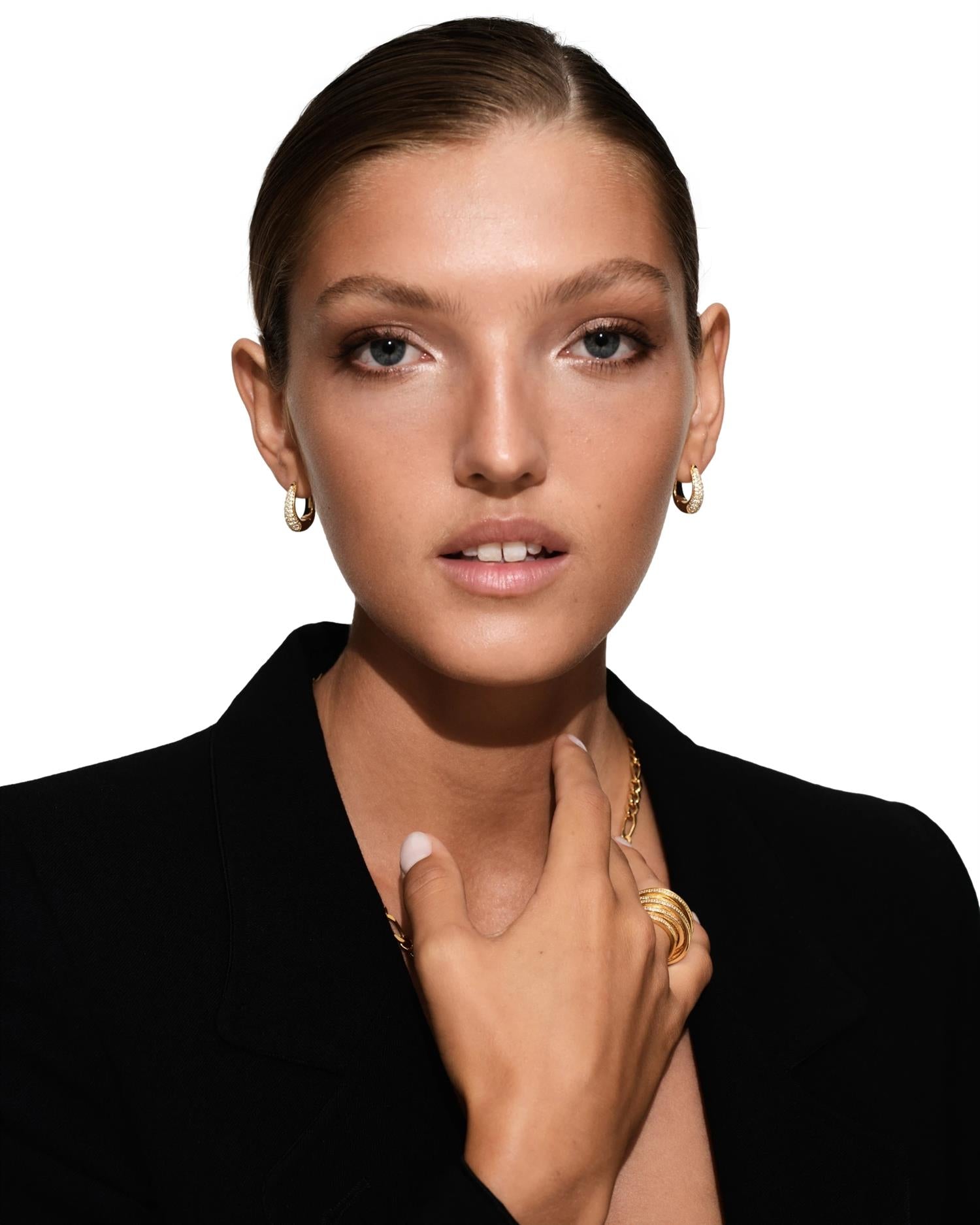 Tom Wood Liz Hoop Pave Gold Øredobber Gull - modostore.no