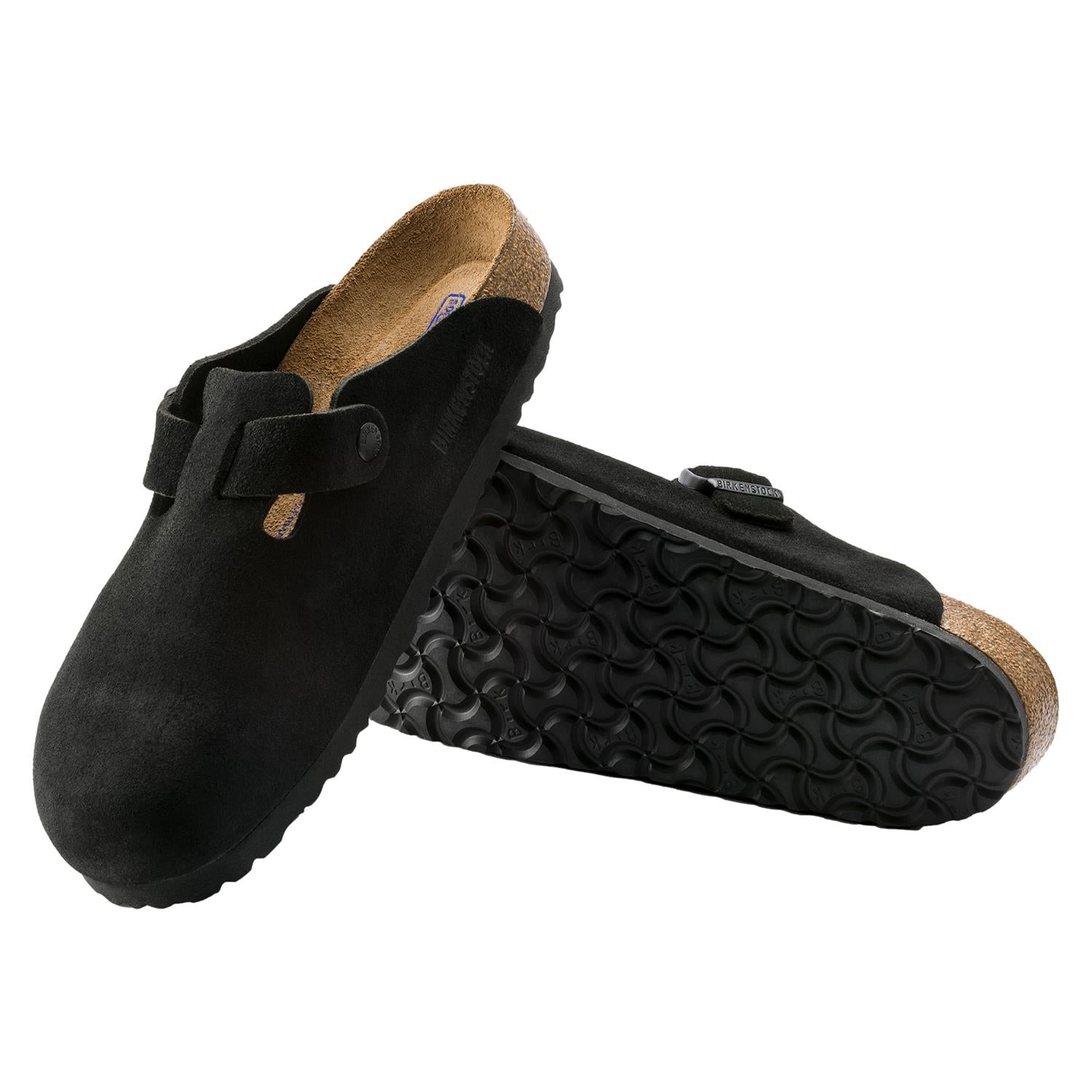 Birkenstock Boston Suede Narrow Black Sko Sort - modostore.no