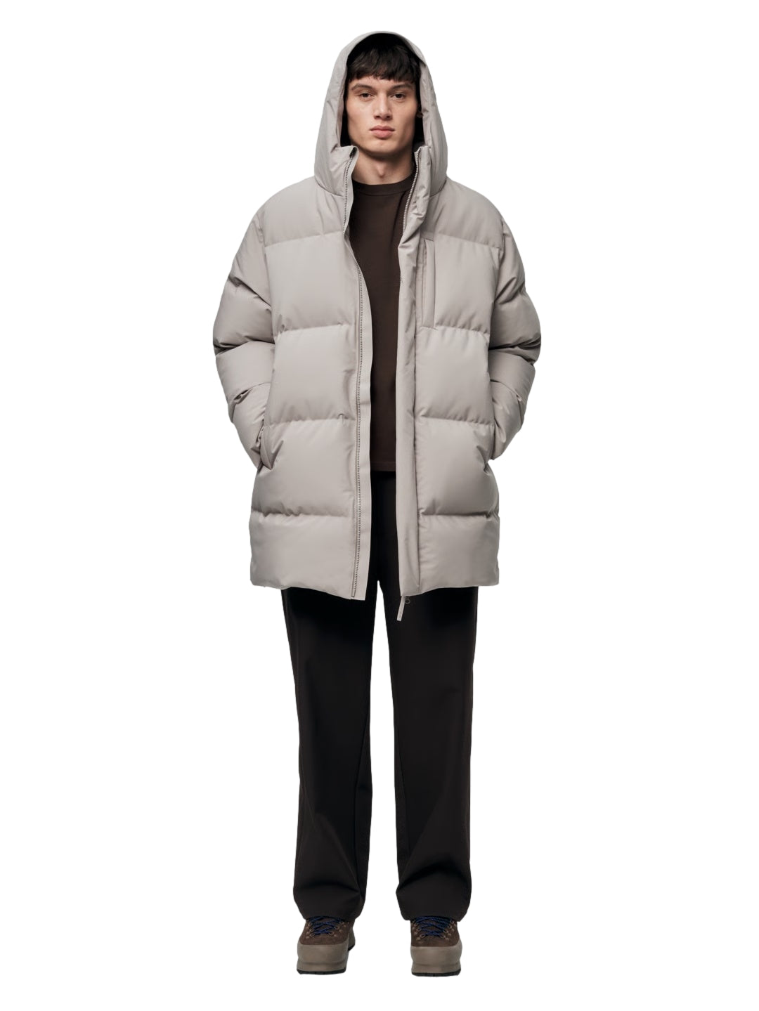 Blæst Ulla Down Jacket Low Tide Jakke Beige Grå - modostore.no