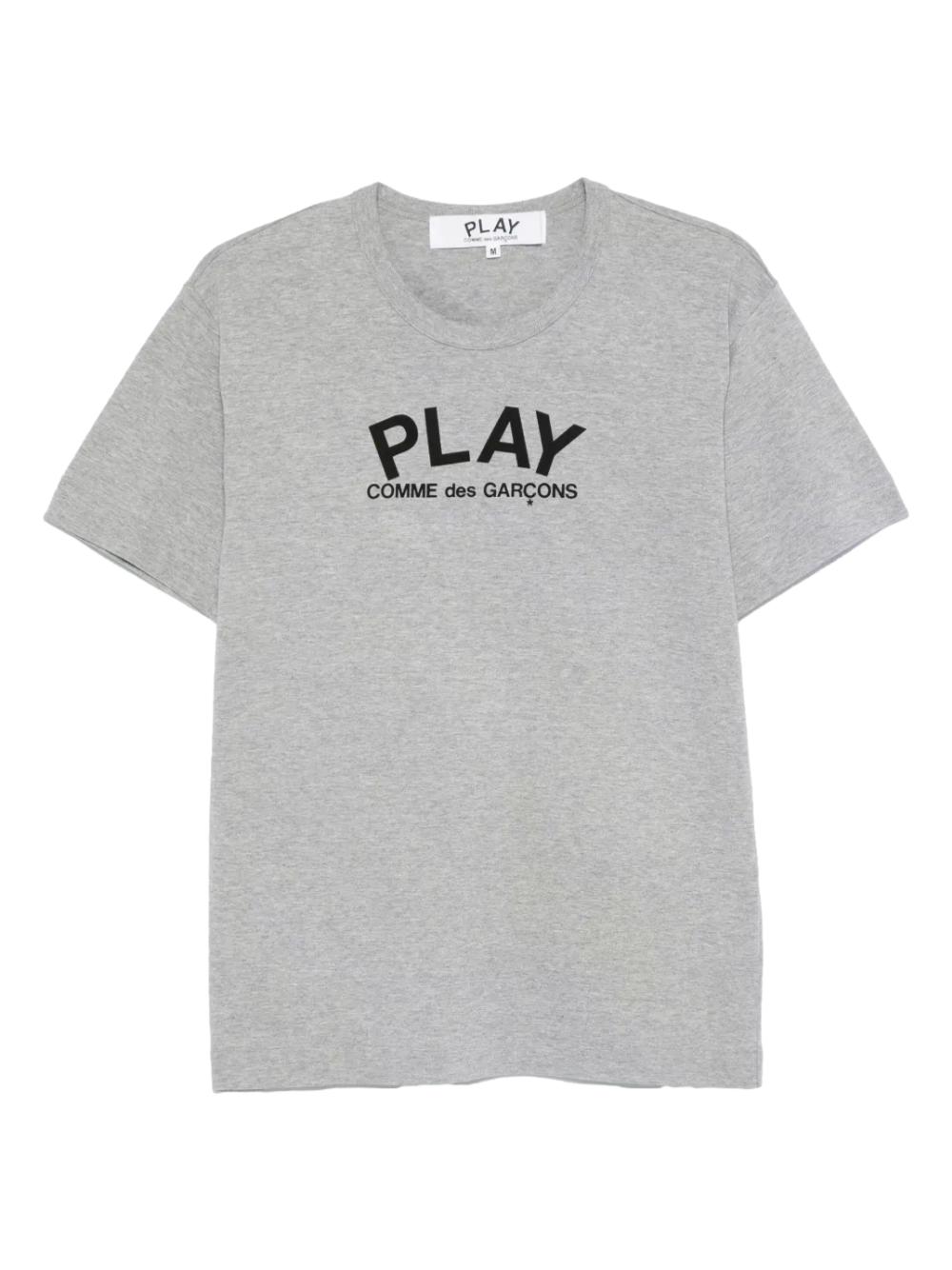 Comme des Garcons Play U T-shirt Logo Print Knit T-shirt Grå