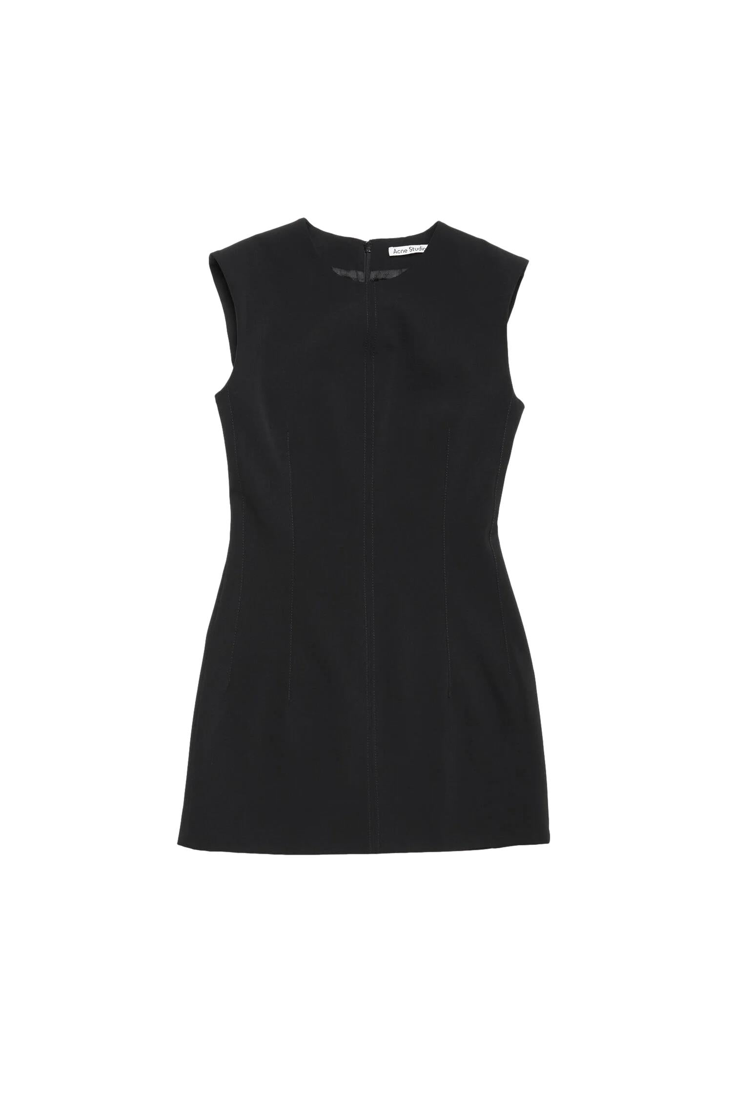 Acne Short Sleeve Dress Kjole Sort - modostore.no