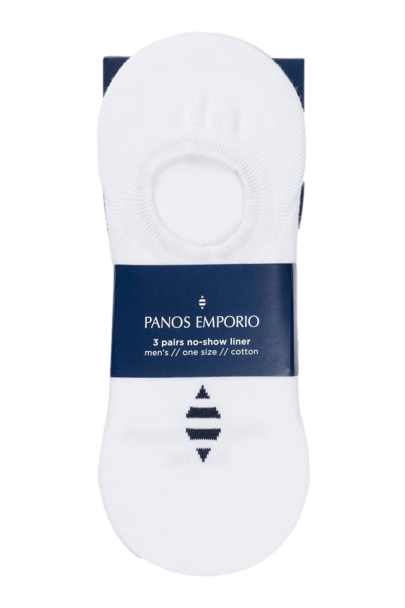 Panos Emporio Hans Erik Cotton No Show Liner 3pk Sokker Hvit - modostore.no