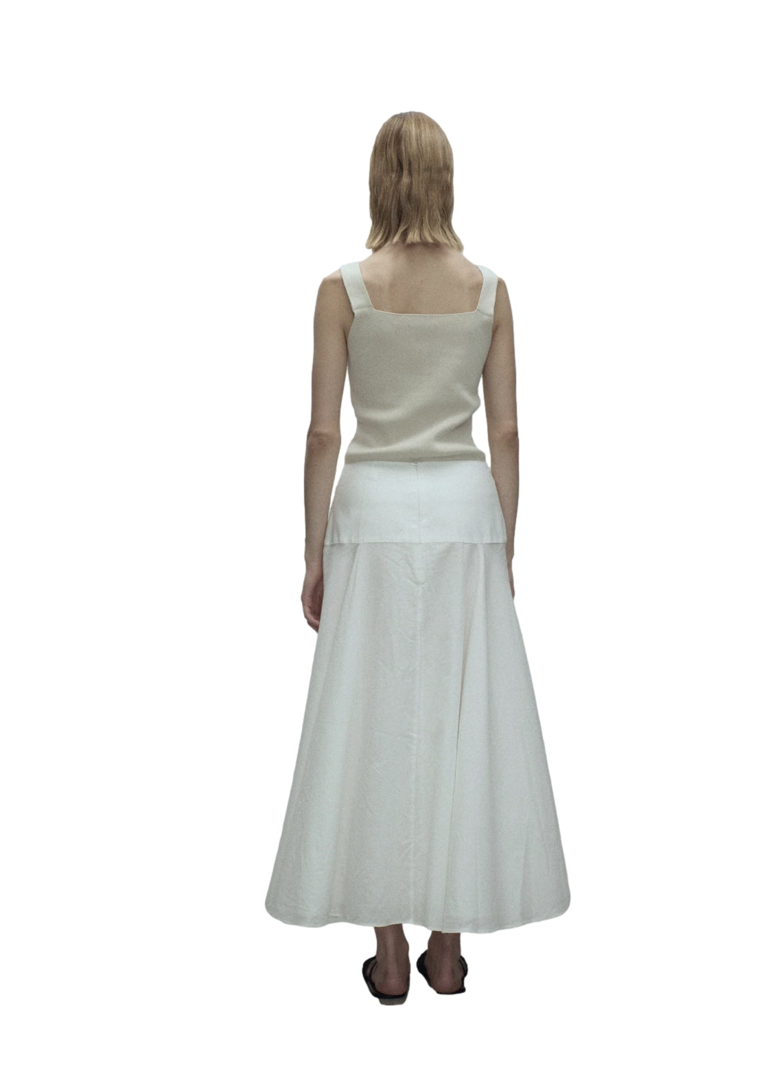 Viktoria Chan Gelene linen skirt Skjørt Hvit - modostore.no